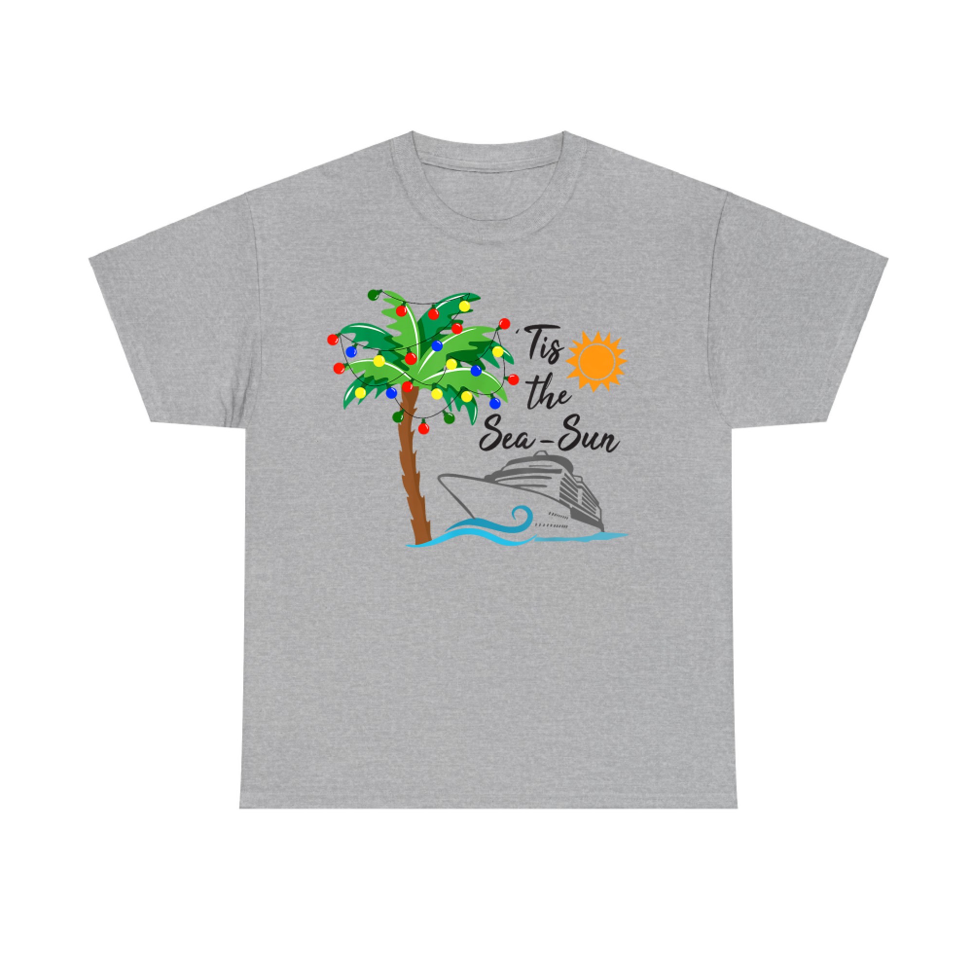 Tis the Sea Sun Christmas in July Beach Summer Cruise Squad T-Shirt