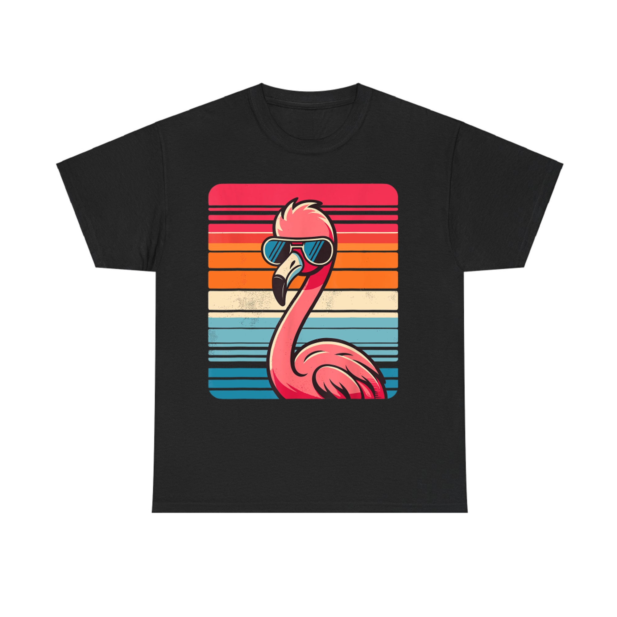 Cool Retro Flamingo in Sunglasses 70s 80s 90s Funny Flamingo T-Shirt