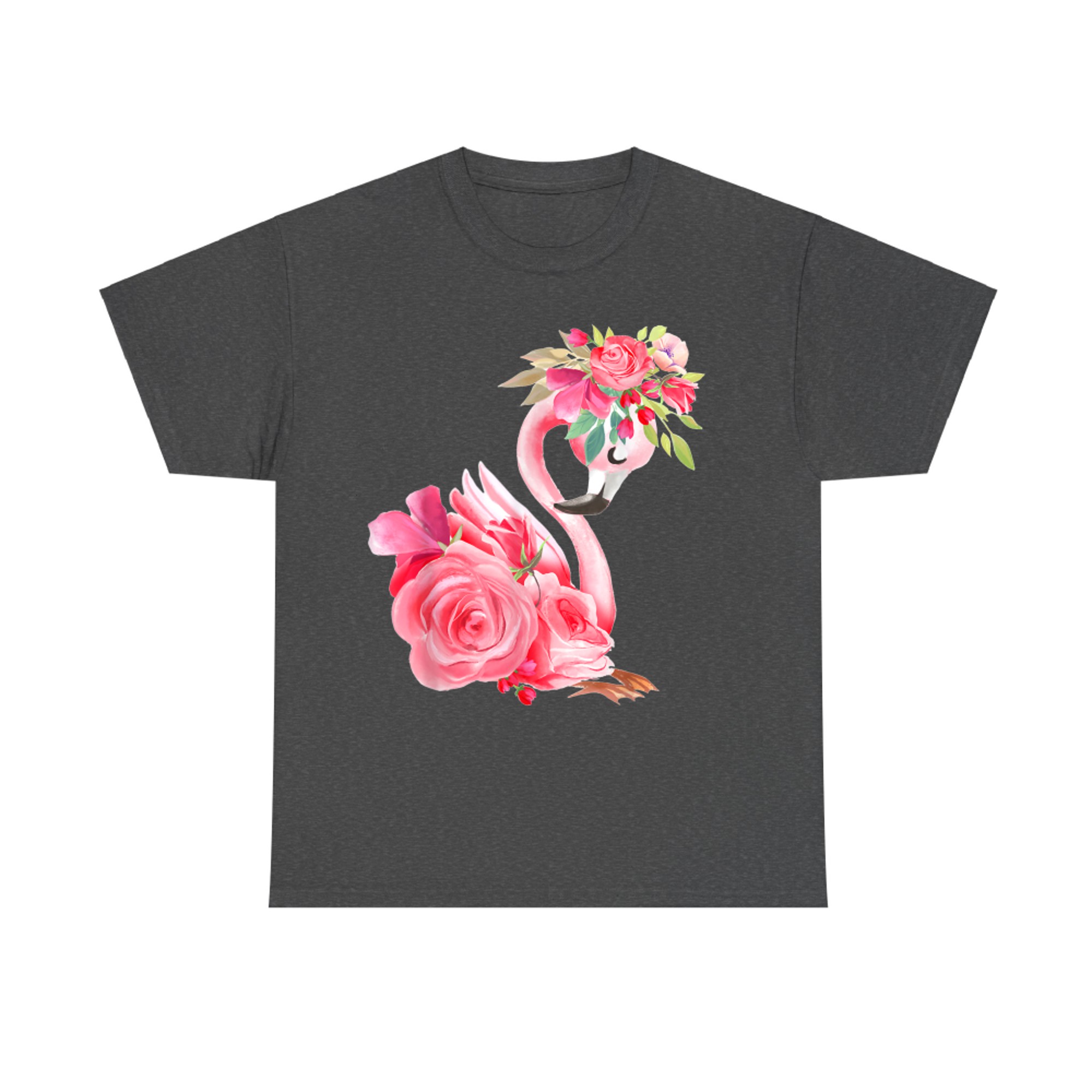 Cute Pink Dreaming Girl Baby Flamingo With Flowers T-Shirt