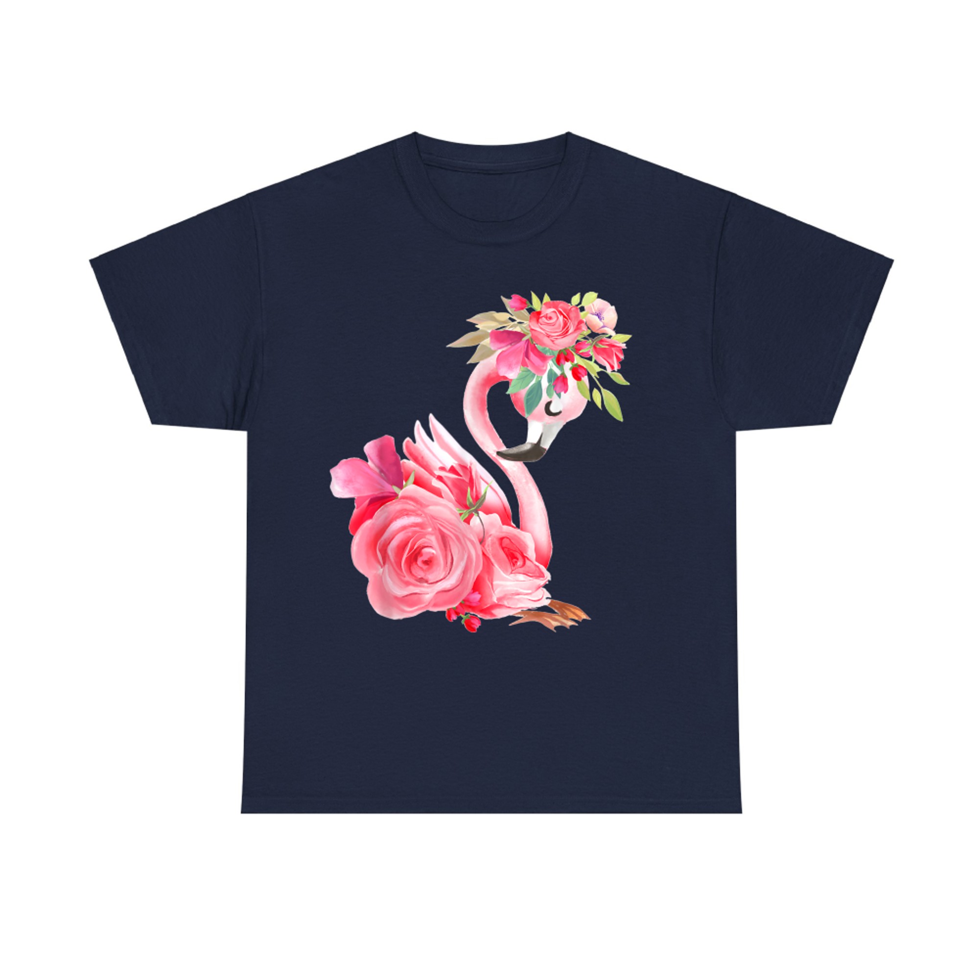 Cute Pink Dreaming Girl Baby Flamingo With Flowers T-Shirt