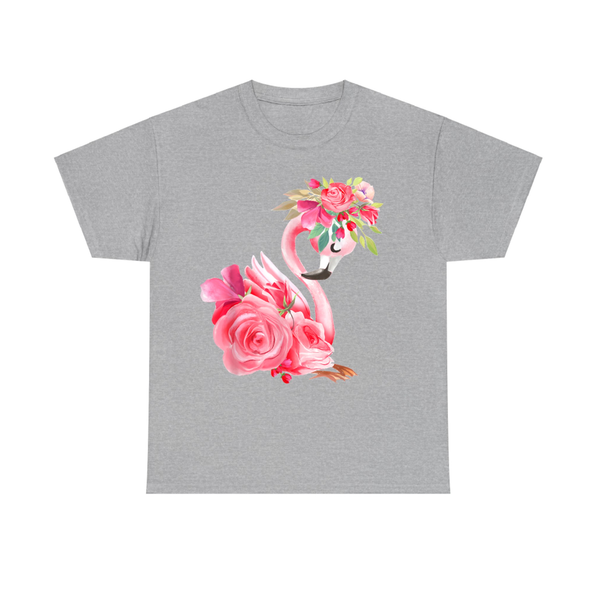 Cute Pink Dreaming Girl Baby Flamingo With Flowers T-Shirt
