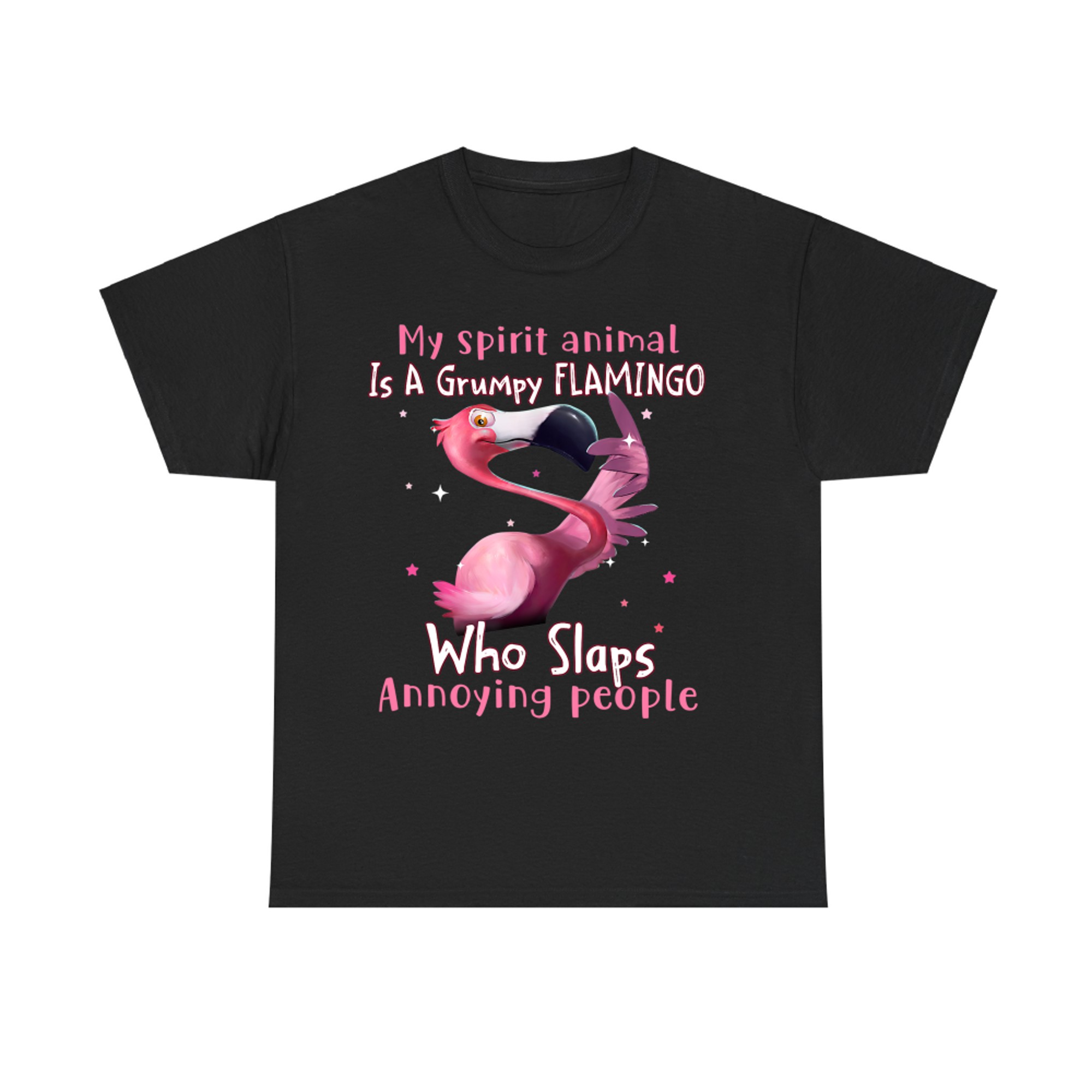 My Spirit Animal Is A Grumpy Flamingo Funny Flamingo Lovers T-Shirt