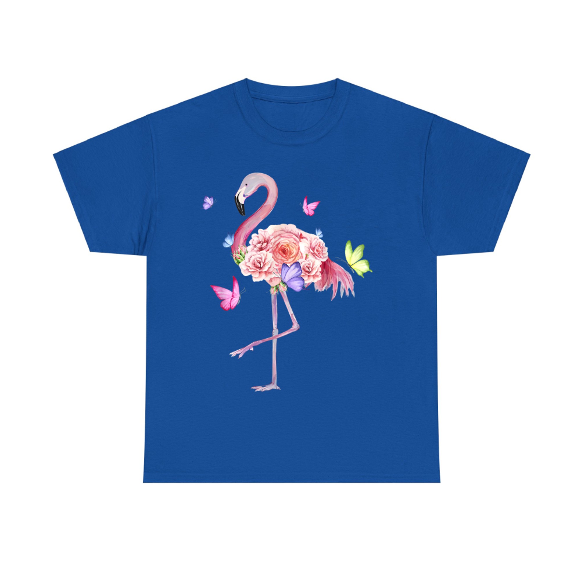 Nature Pink Flowers Pretty Flamingo in Blooming Flowers T-Shirt