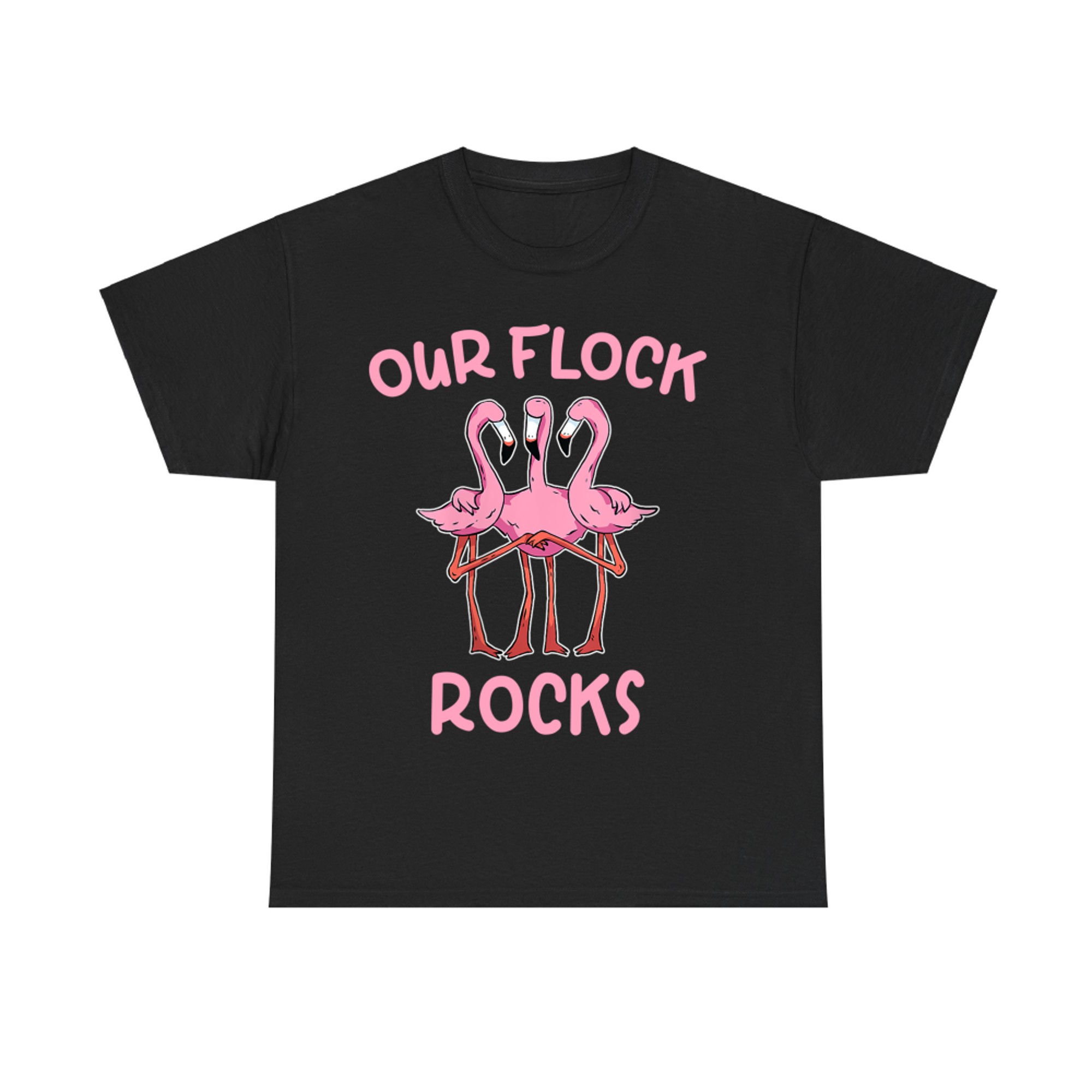 Our Flock Rocks Flamingo Matching Family Vacation Group T-Shirt