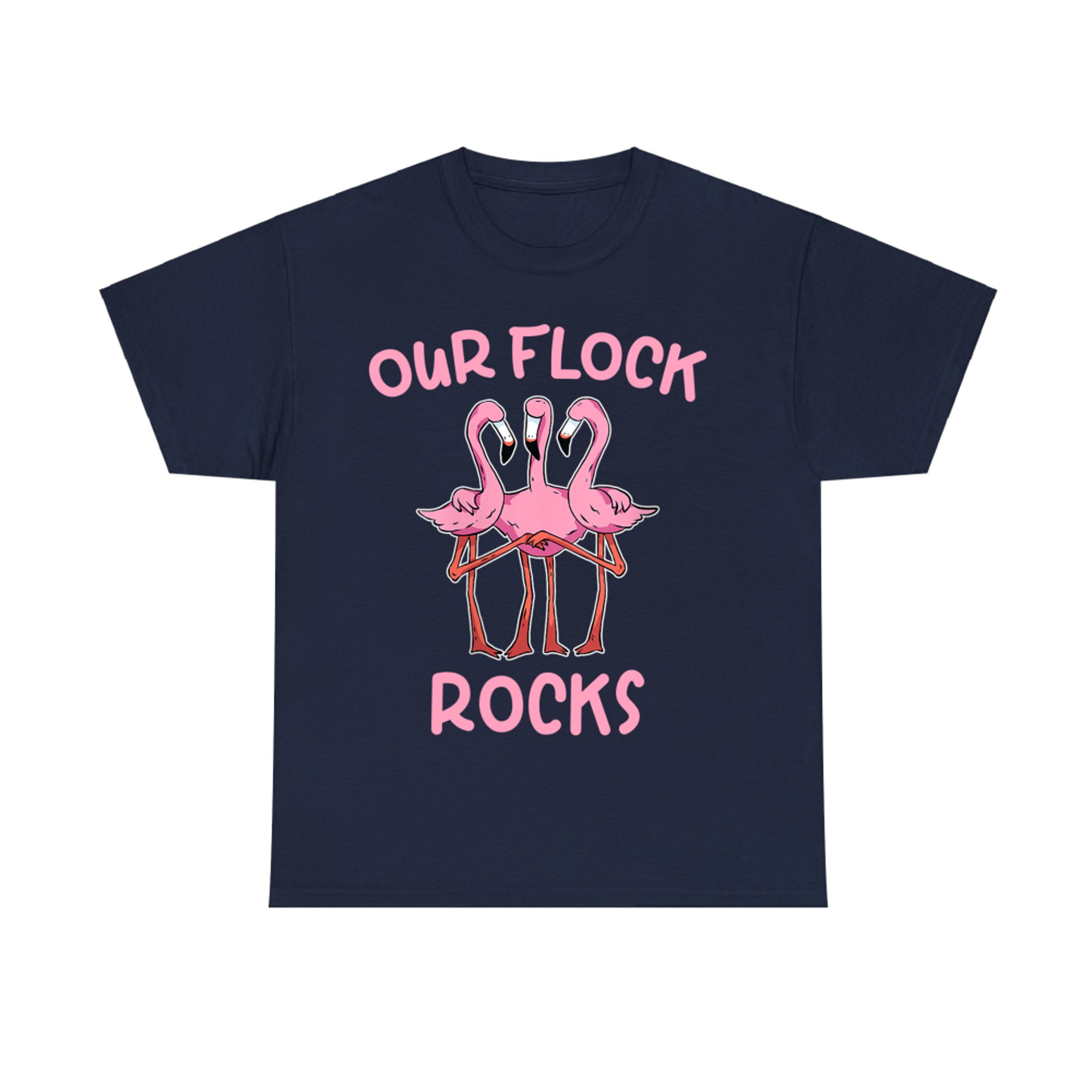 Our Flock Rocks Flamingo Matching Family Vacation Group T-Shirt
