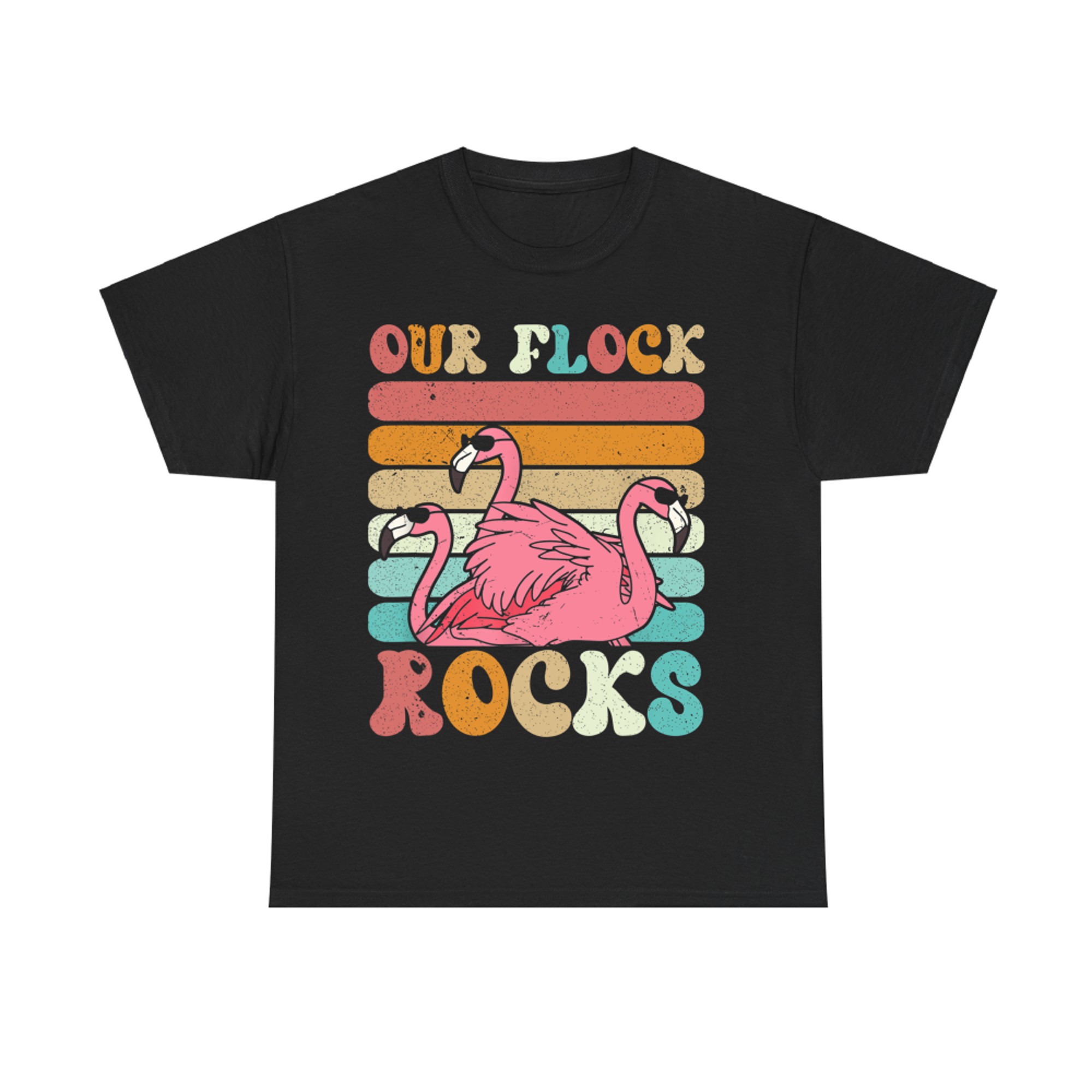 Our Flock Rocks Flamingo Matching Family Vacation T-Shirt