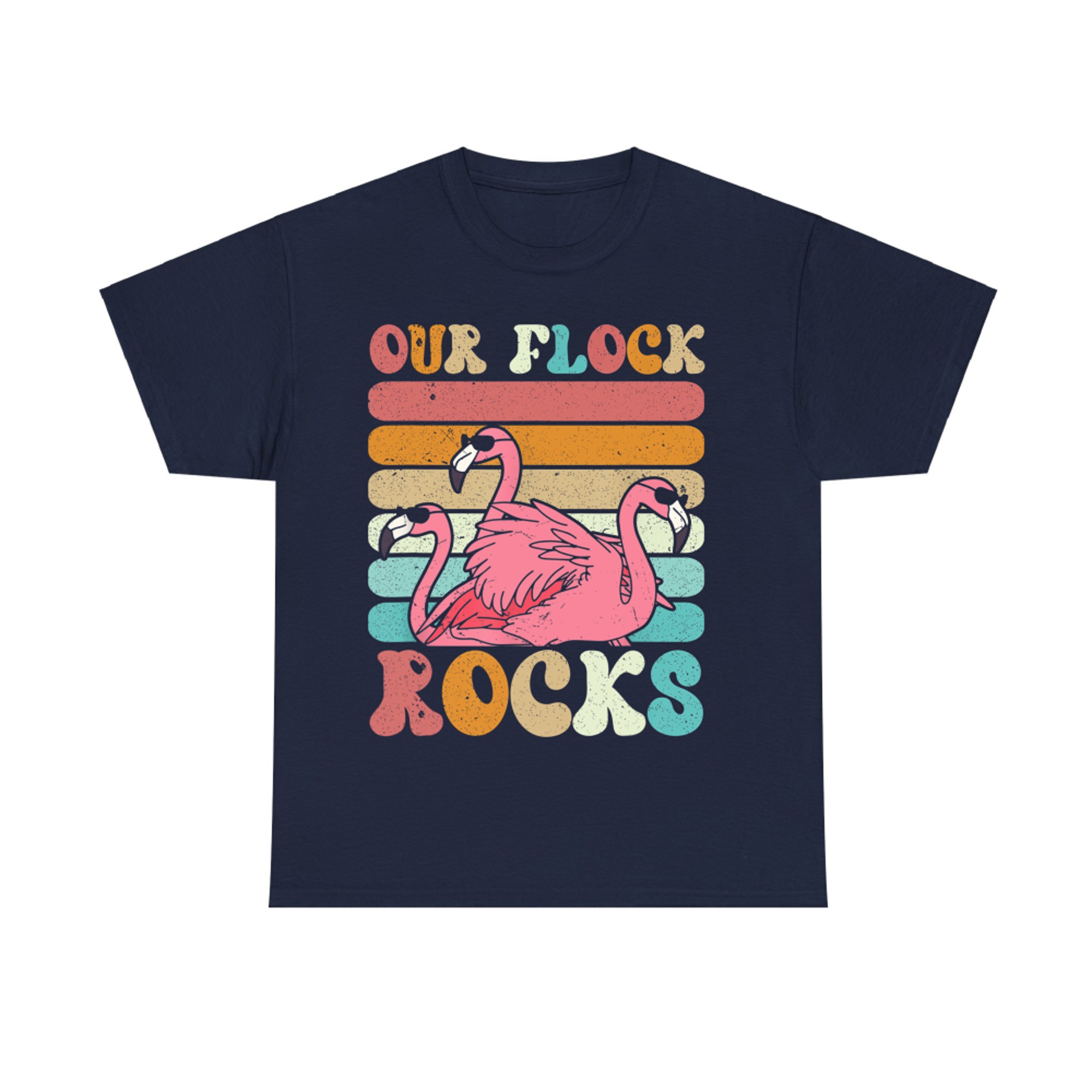 Our Flock Rocks Flamingo Matching Family Vacation T-Shirt