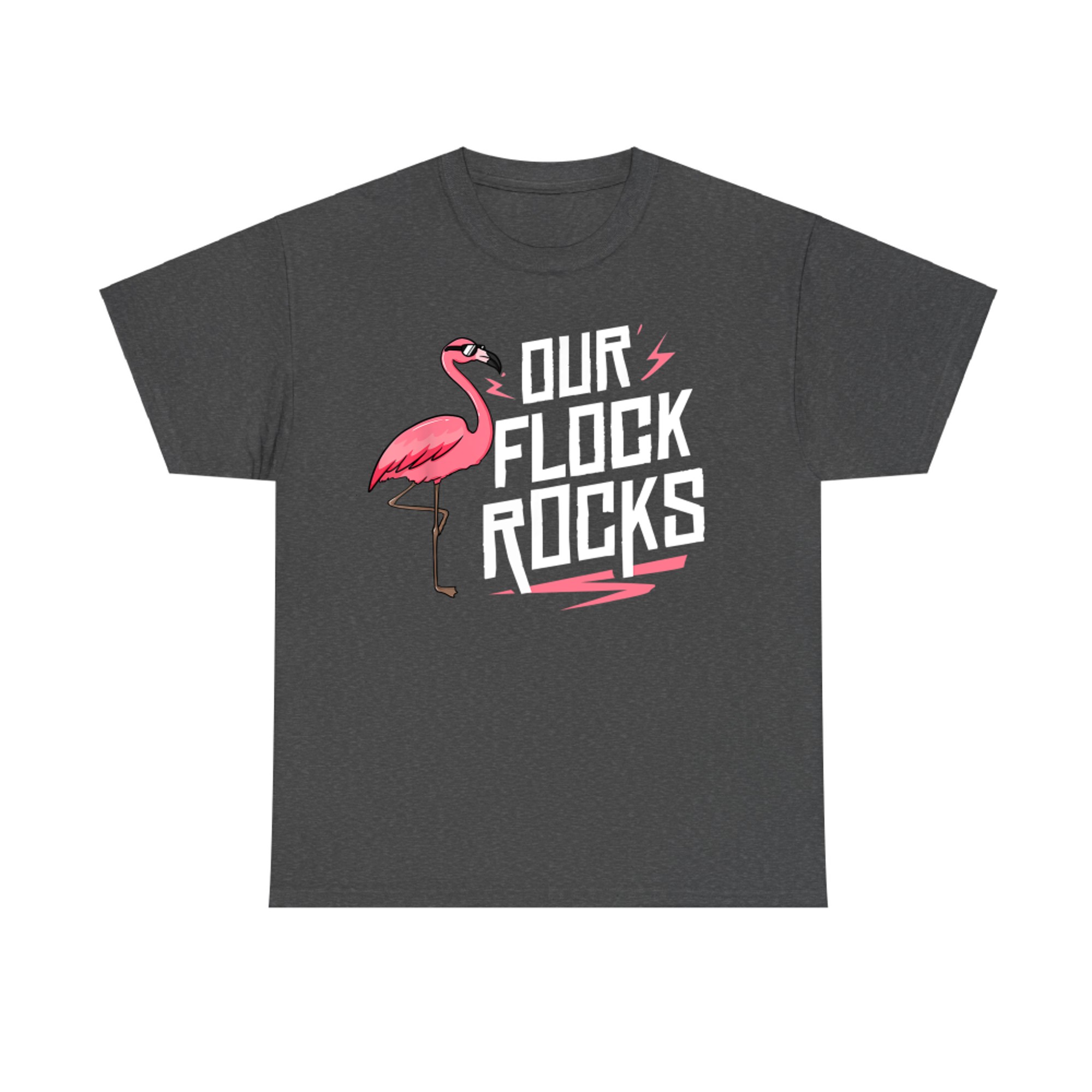 Our Flock Rocks Funny Flamingo – Summer Matching Team T-Shirt