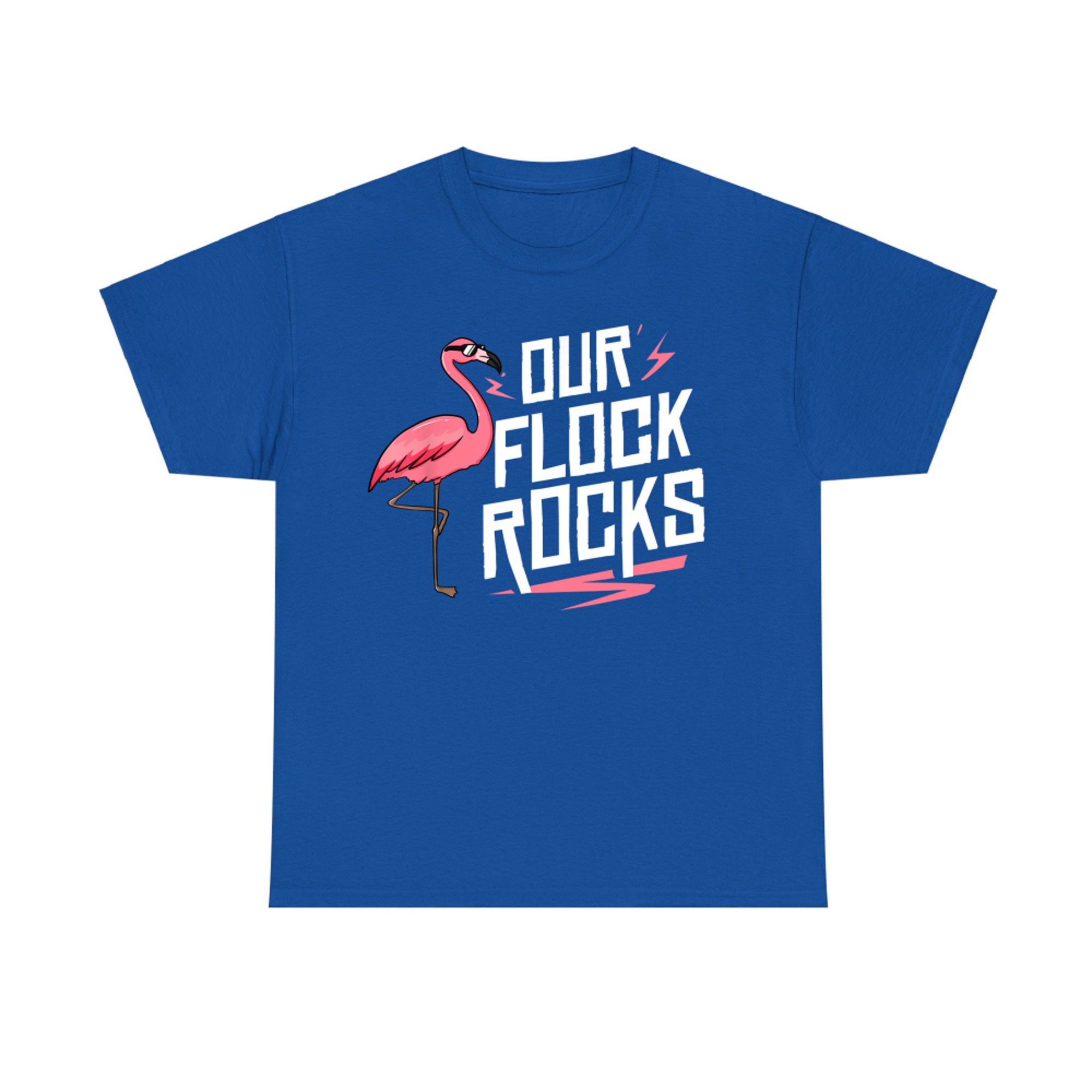 Our Flock Rocks Funny Flamingo – Summer Matching Team T-Shirt
