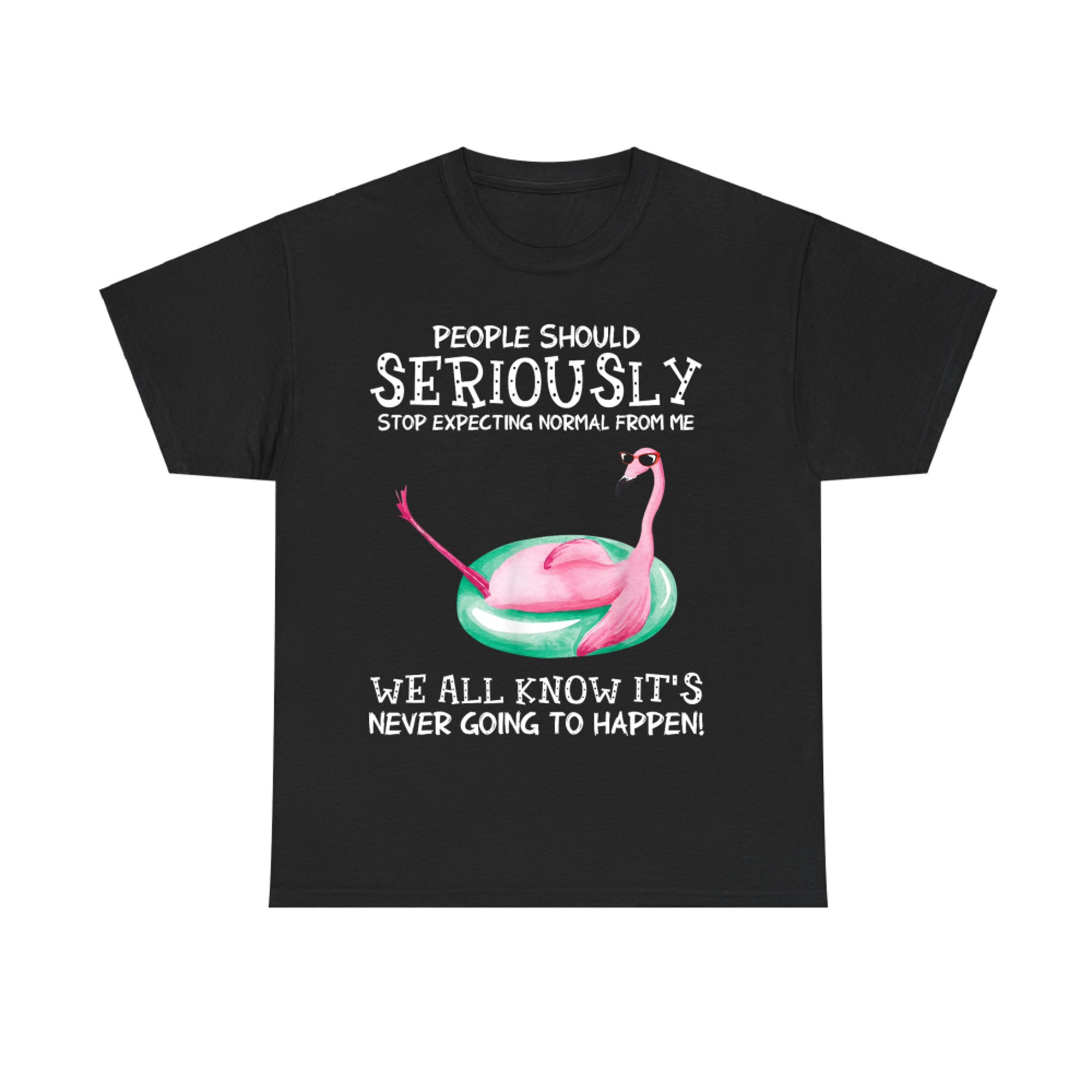 People Should Stop Expecting Normal From Me Funny Flamingo T-Shirt