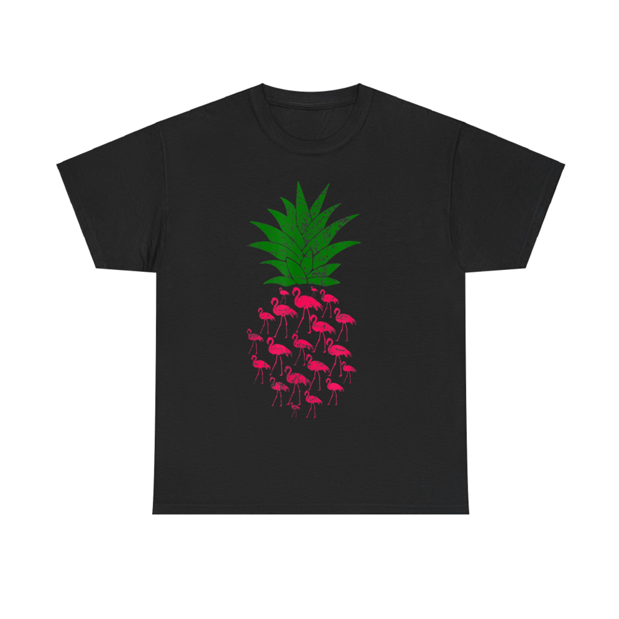 Pineapple Made of Flamingos Funny Tropical Summer T-Shirt