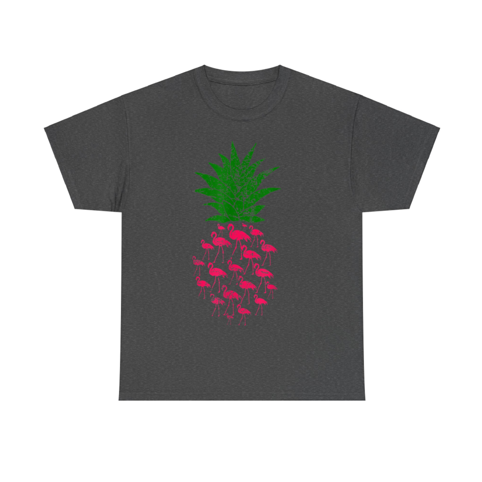 Pineapple Made of Flamingos Funny Tropical Summer T-Shirt