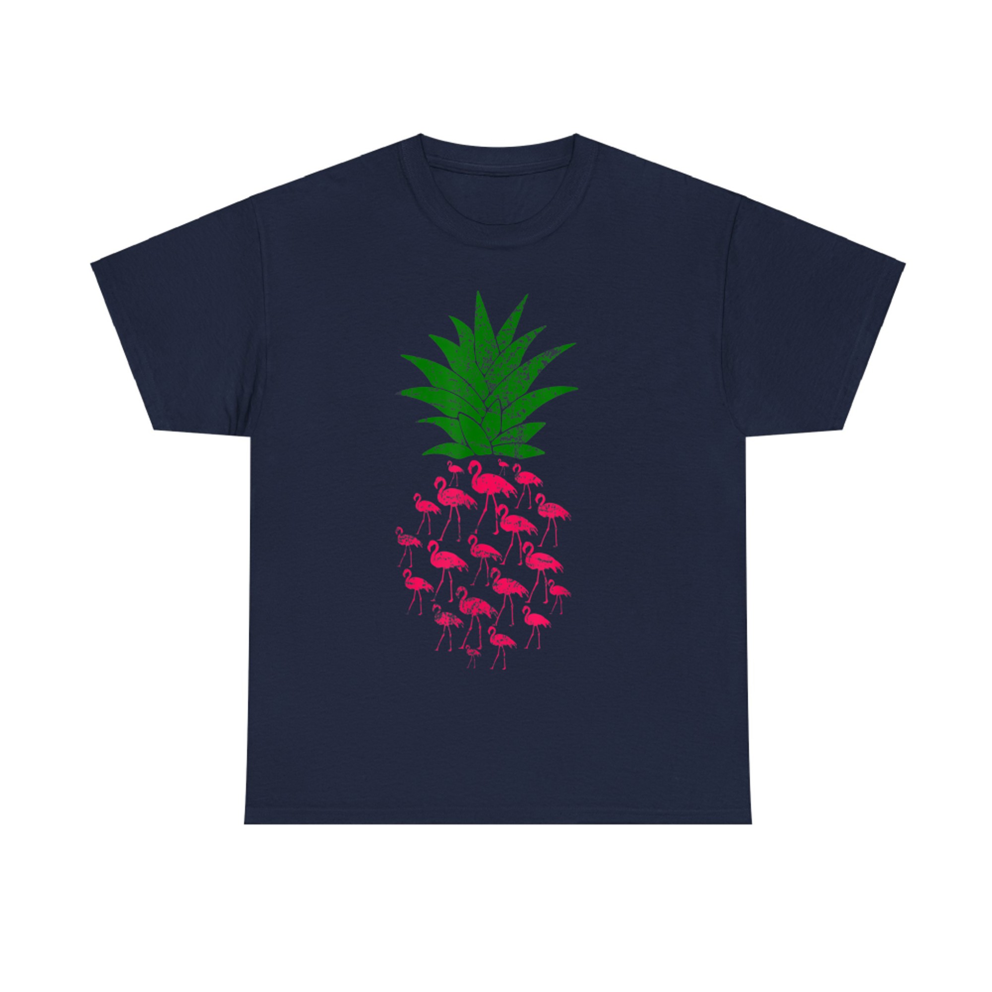 Pineapple Made of Flamingos Funny Tropical Summer T-Shirt