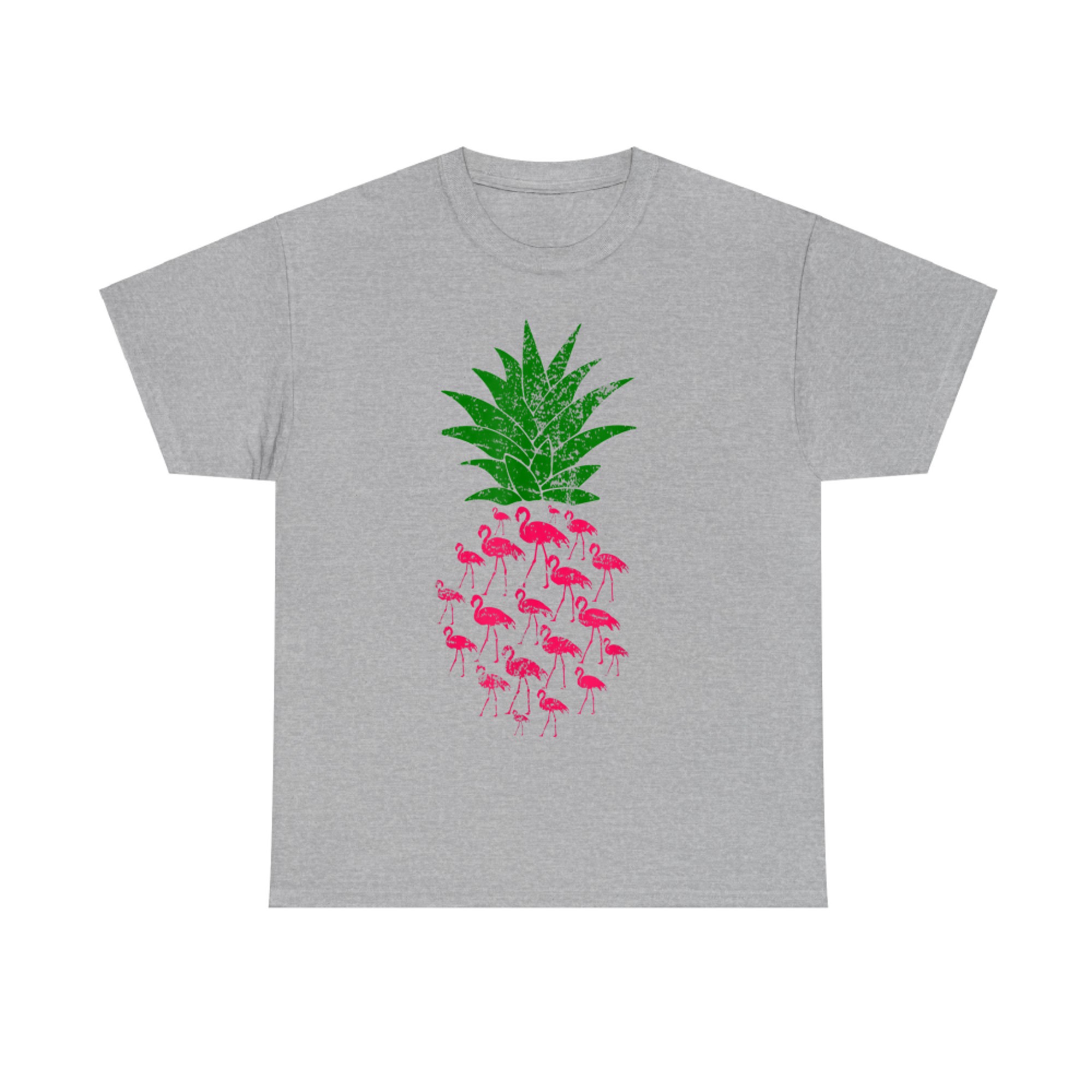 Pineapple Made of Flamingos Funny Tropical Summer T-Shirt