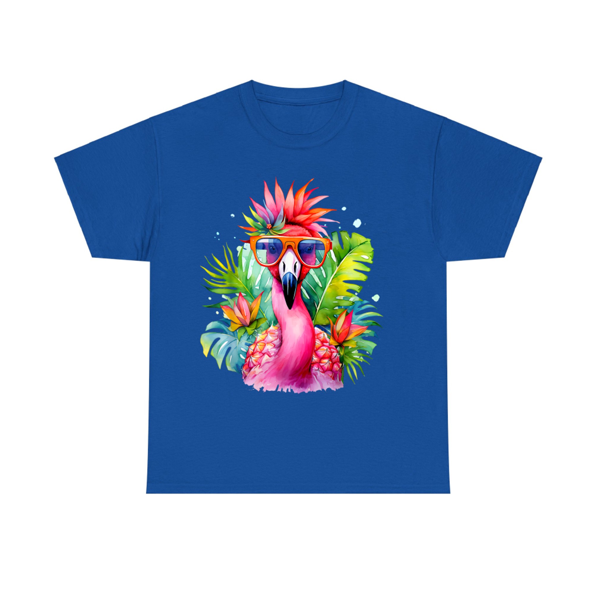 Pink Flamingo Party Tropical Bird with Sunglasses Vacation T-Shirt
