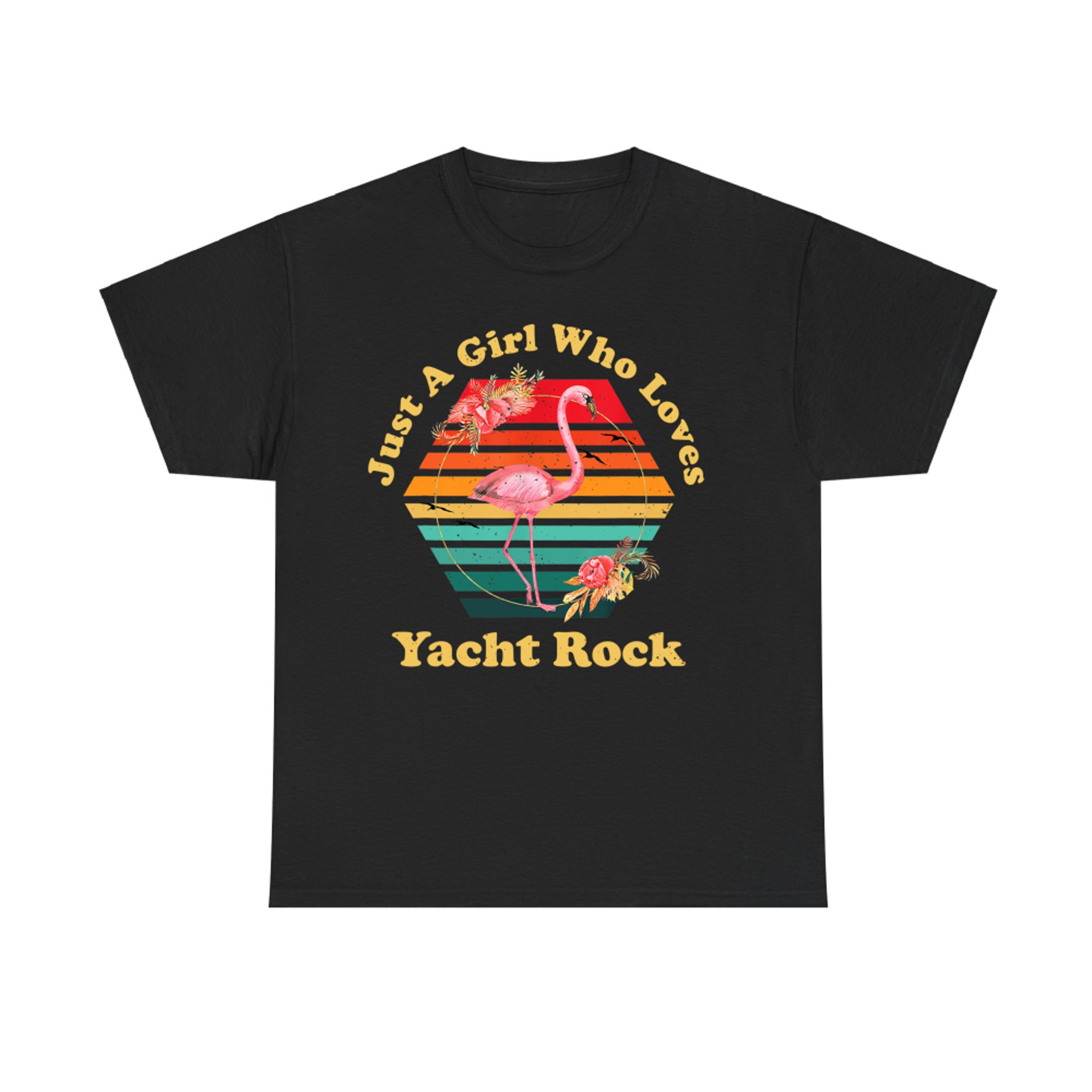 Retro Flamingo Just A Girl Who Loves Yacht Rock Vintage T-Shirt