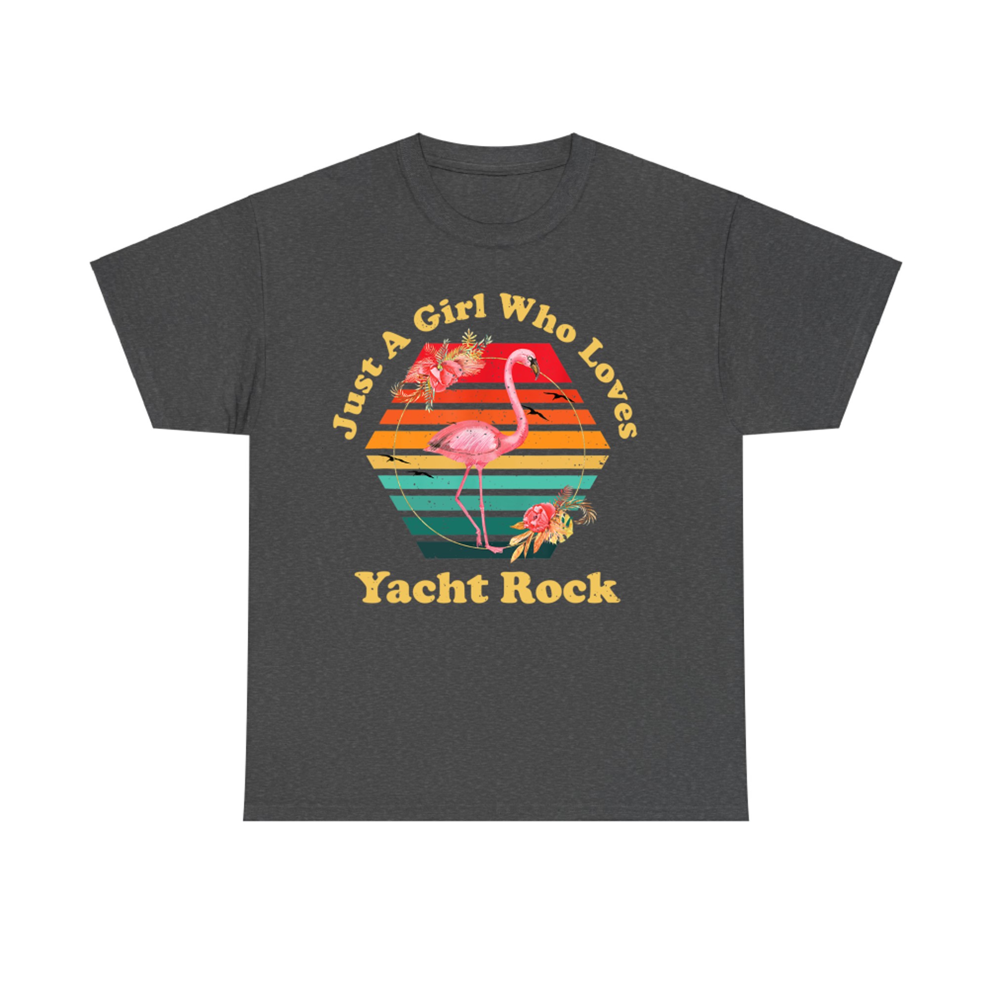 Retro Flamingo Just A Girl Who Loves Yacht Rock Vintage T-Shirt
