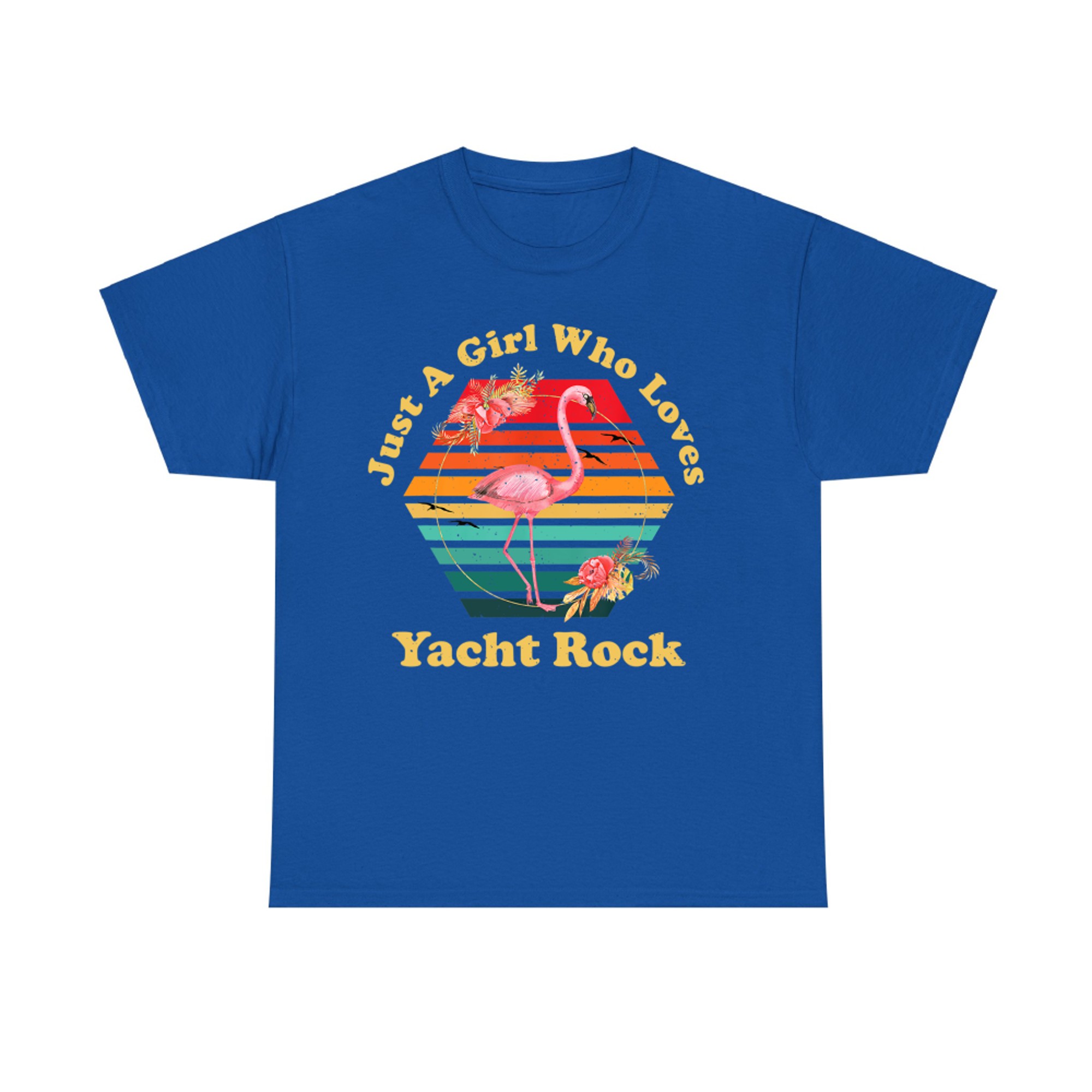 Retro Flamingo Just A Girl Who Loves Yacht Rock Vintage T-Shirt