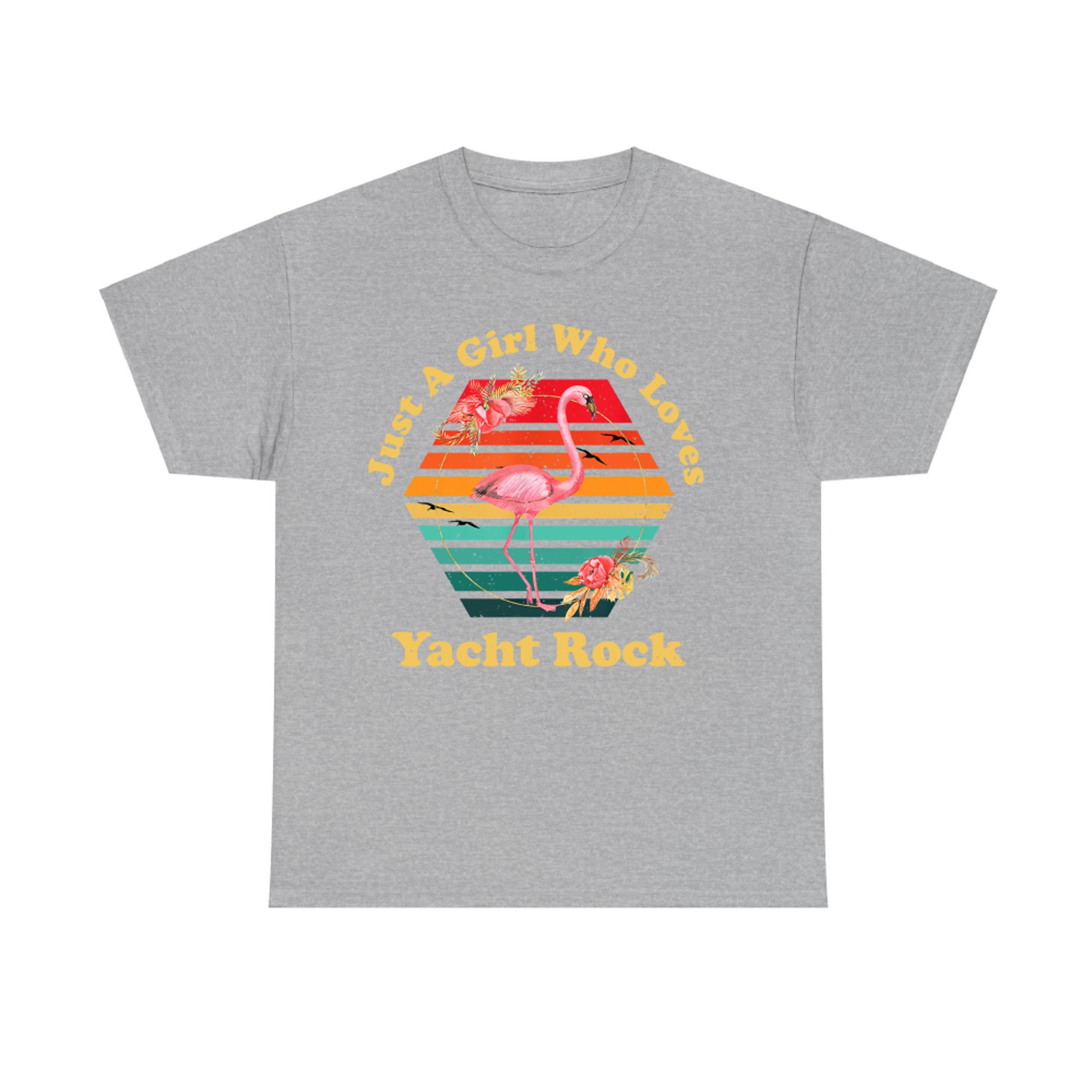 Retro Flamingo Just A Girl Who Loves Yacht Rock Vintage T-Shirt