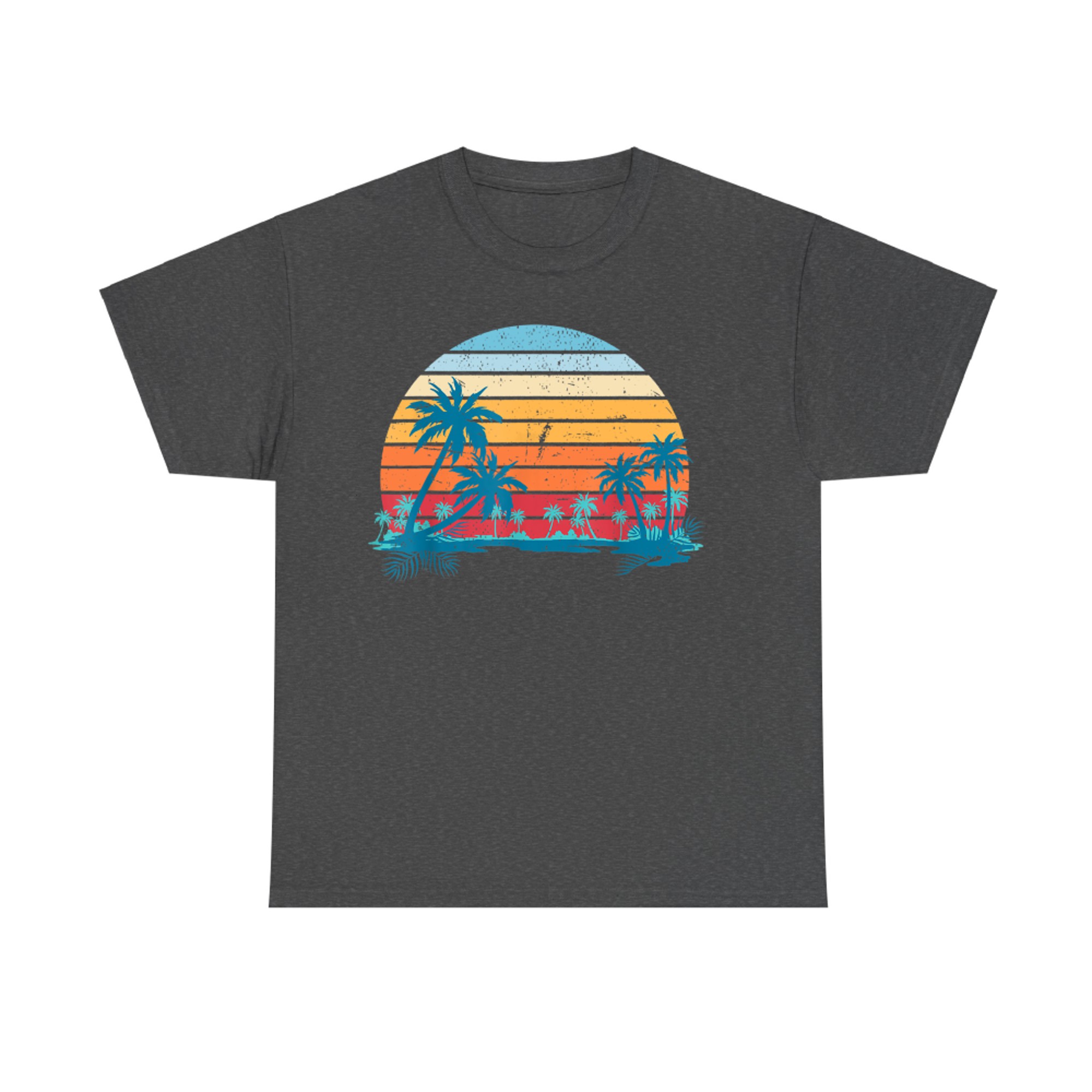 Sunset Beach Palms Summer Vibes Retro Tropical Summer T-Shirt