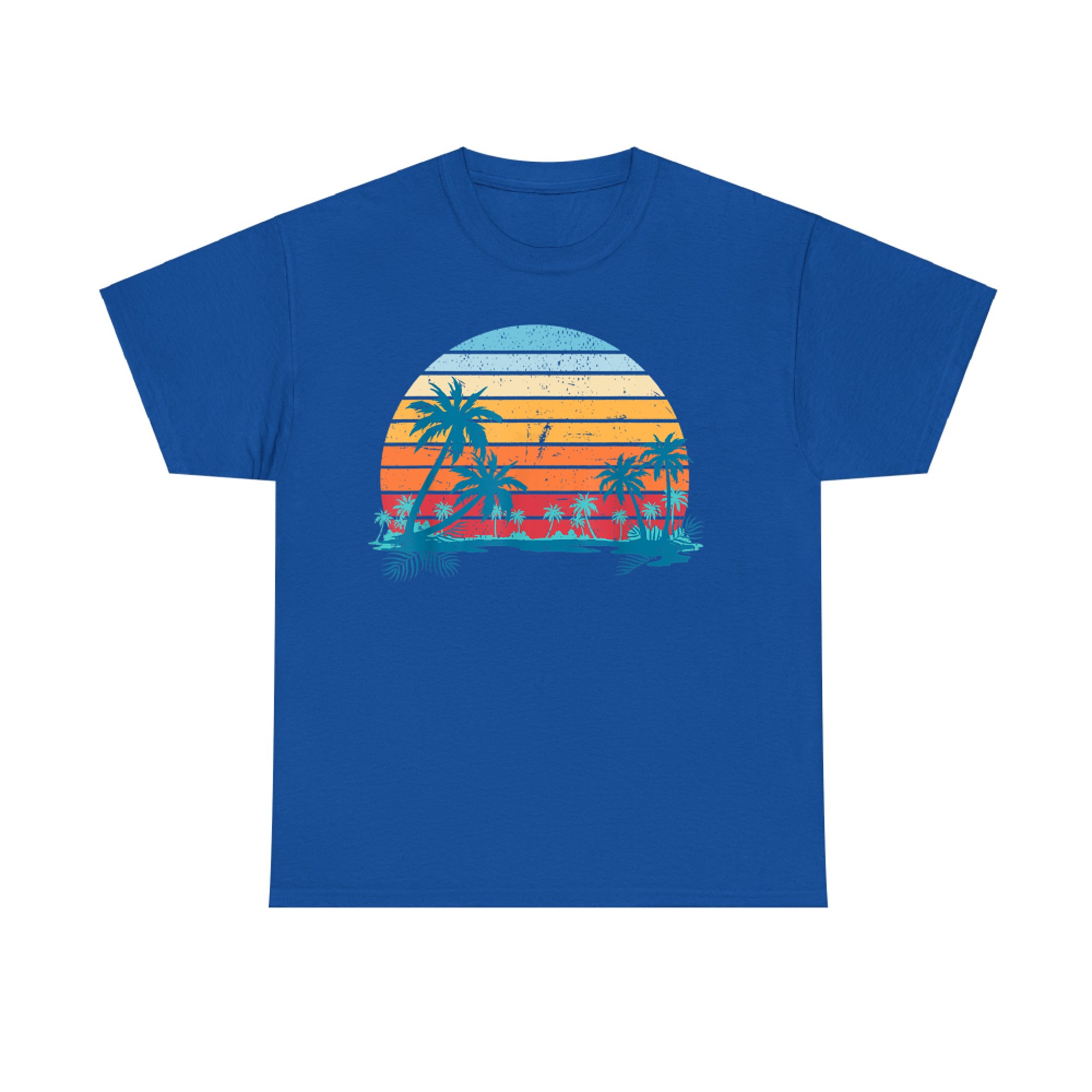 Sunset Beach Palms Summer Vibes Retro Tropical Summer T-Shirt