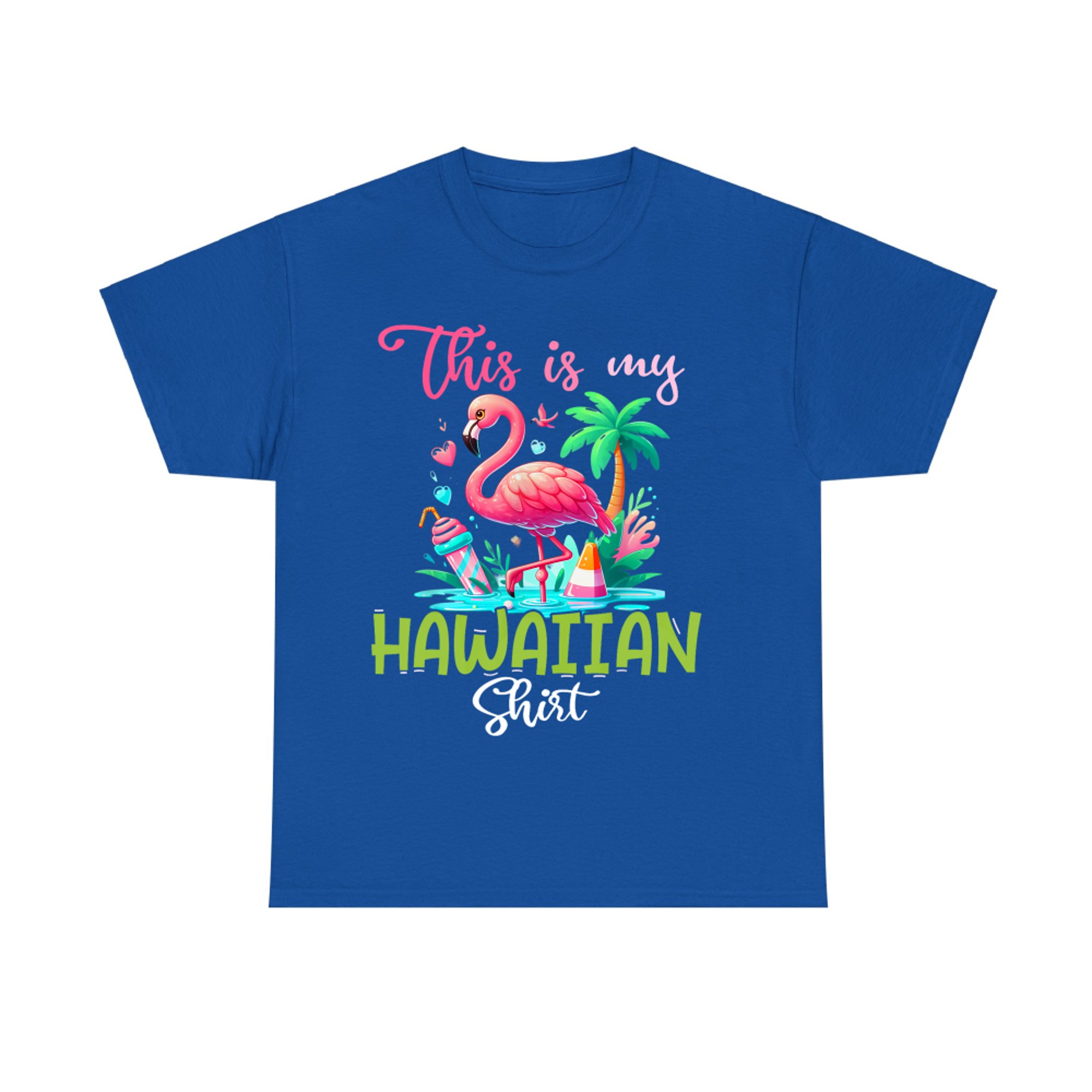 This is My Hawaiian Shirt Tropical Luau Costume Party Flamigo T-Shirt
