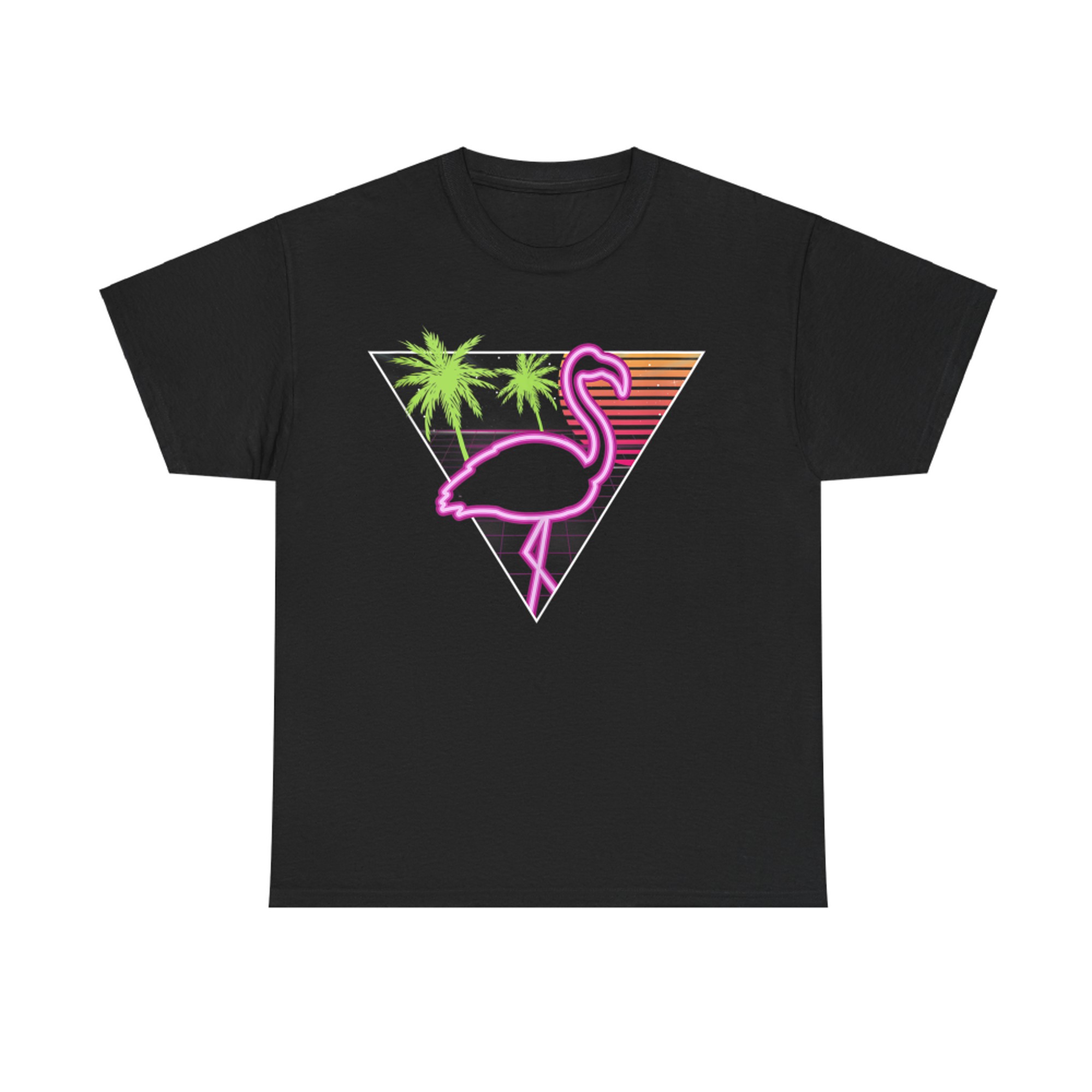 Vintage Pink Flamingo Retro Look Miami 1980s Gift Idea T-Shirt