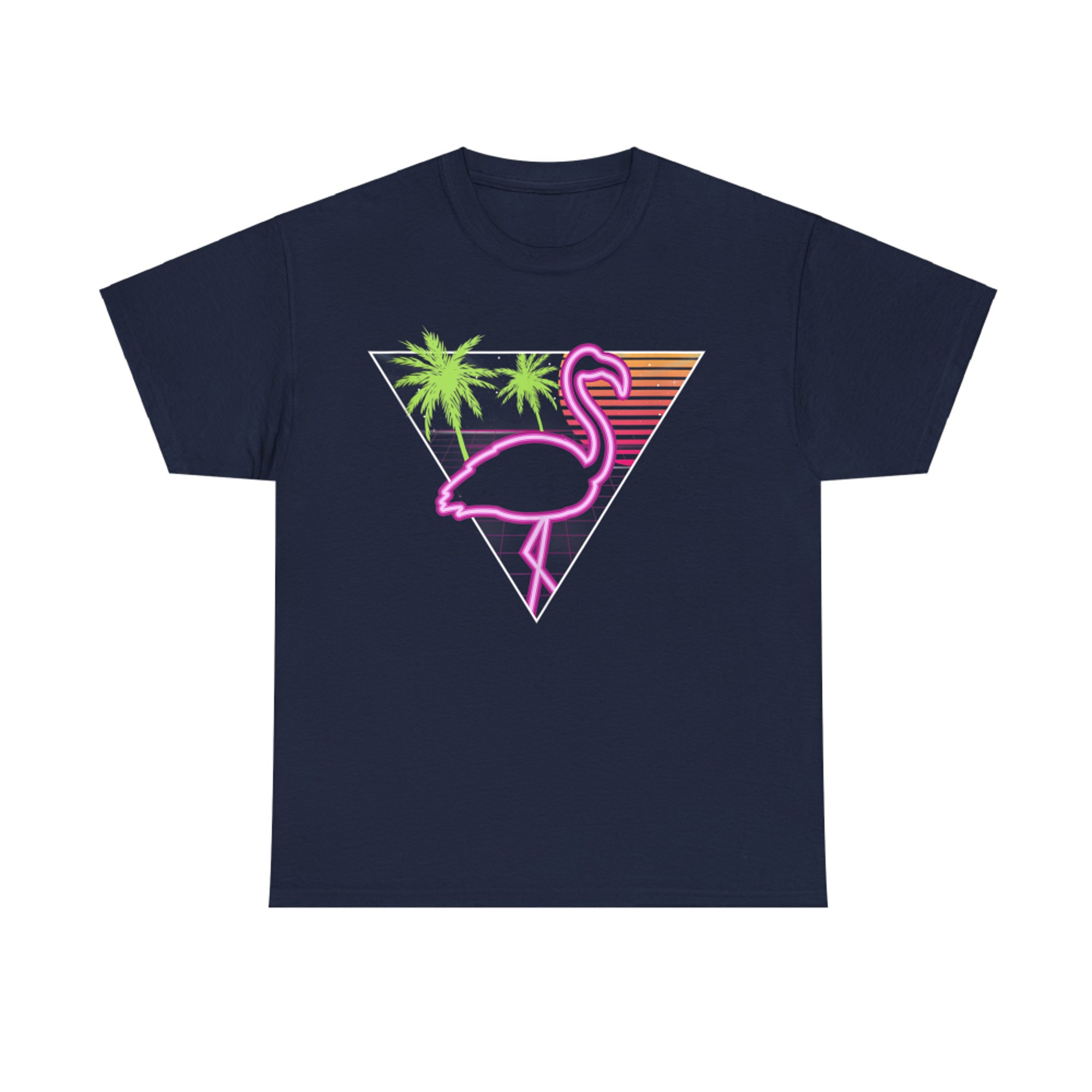 Vintage Pink Flamingo Retro Look Miami 1980s Gift Idea T-Shirt