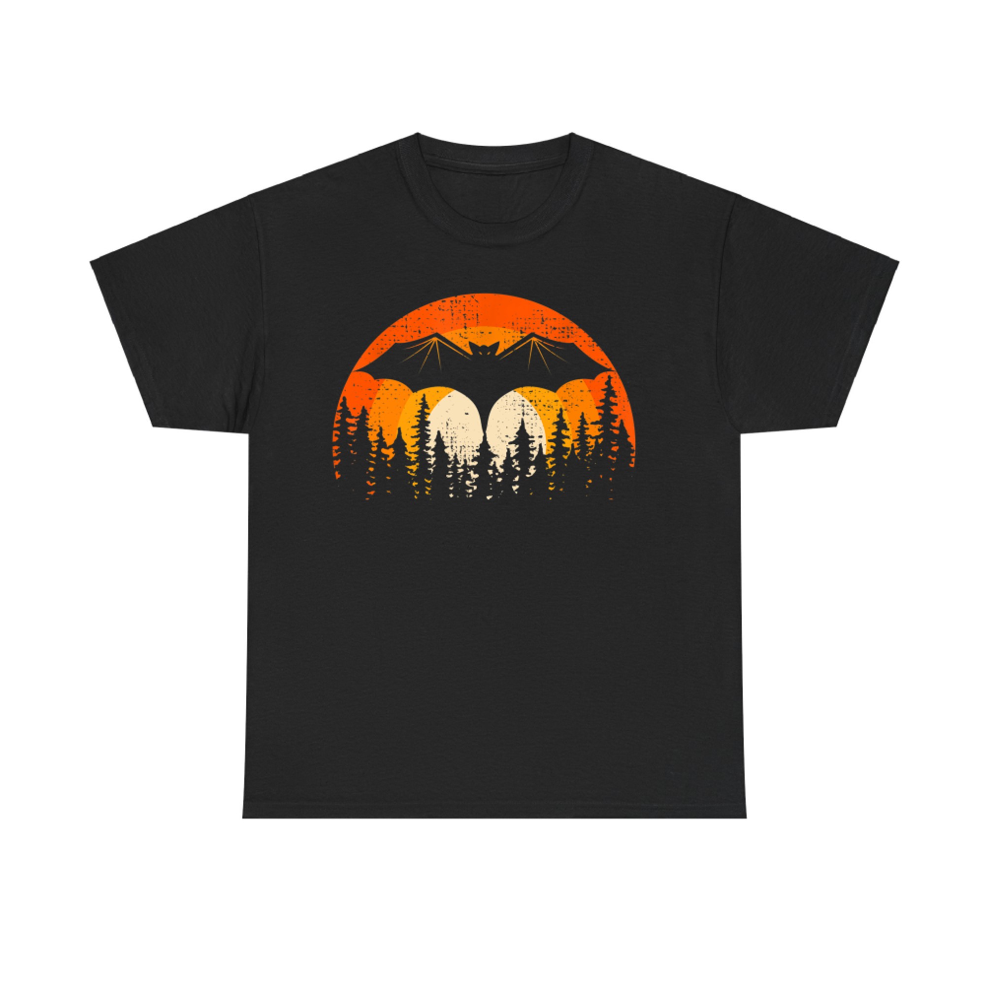 Bats Are Cool Lovely Bat Sunset School Summer Break Graphic T-Shirt