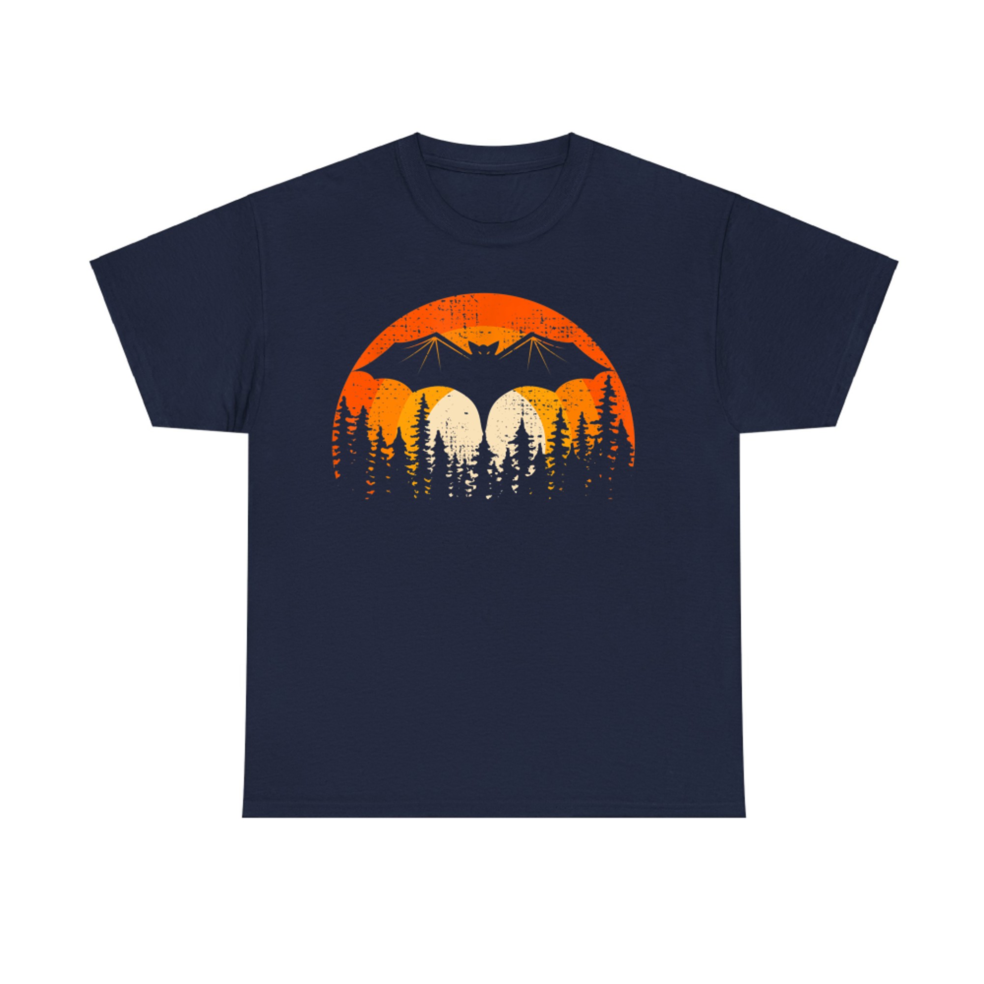 Bats Are Cool Lovely Bat Sunset School Summer Break Graphic T-Shirt