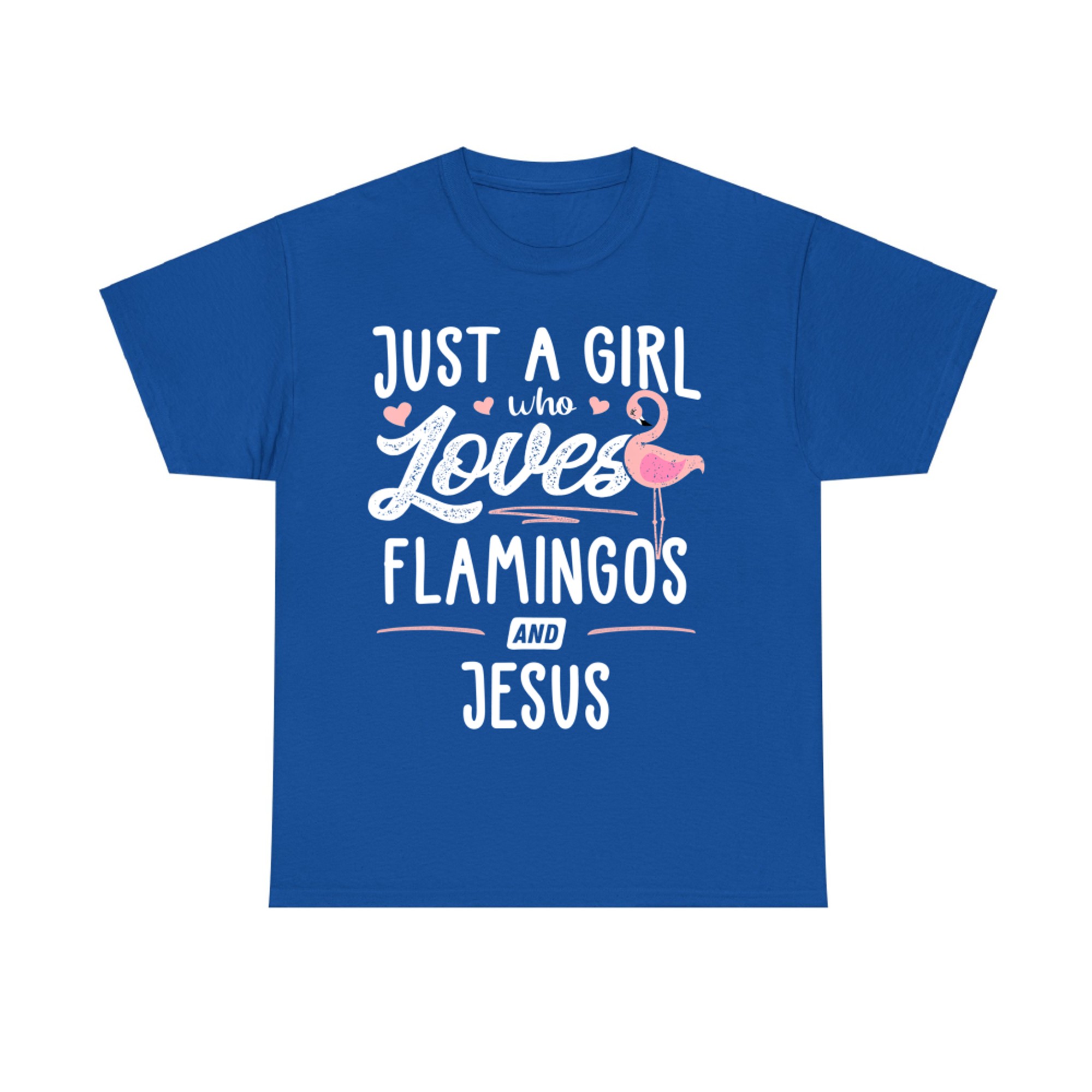 Just A Girl Who Loves Flamingos And Jesus Gift Flamingo T-Shirt