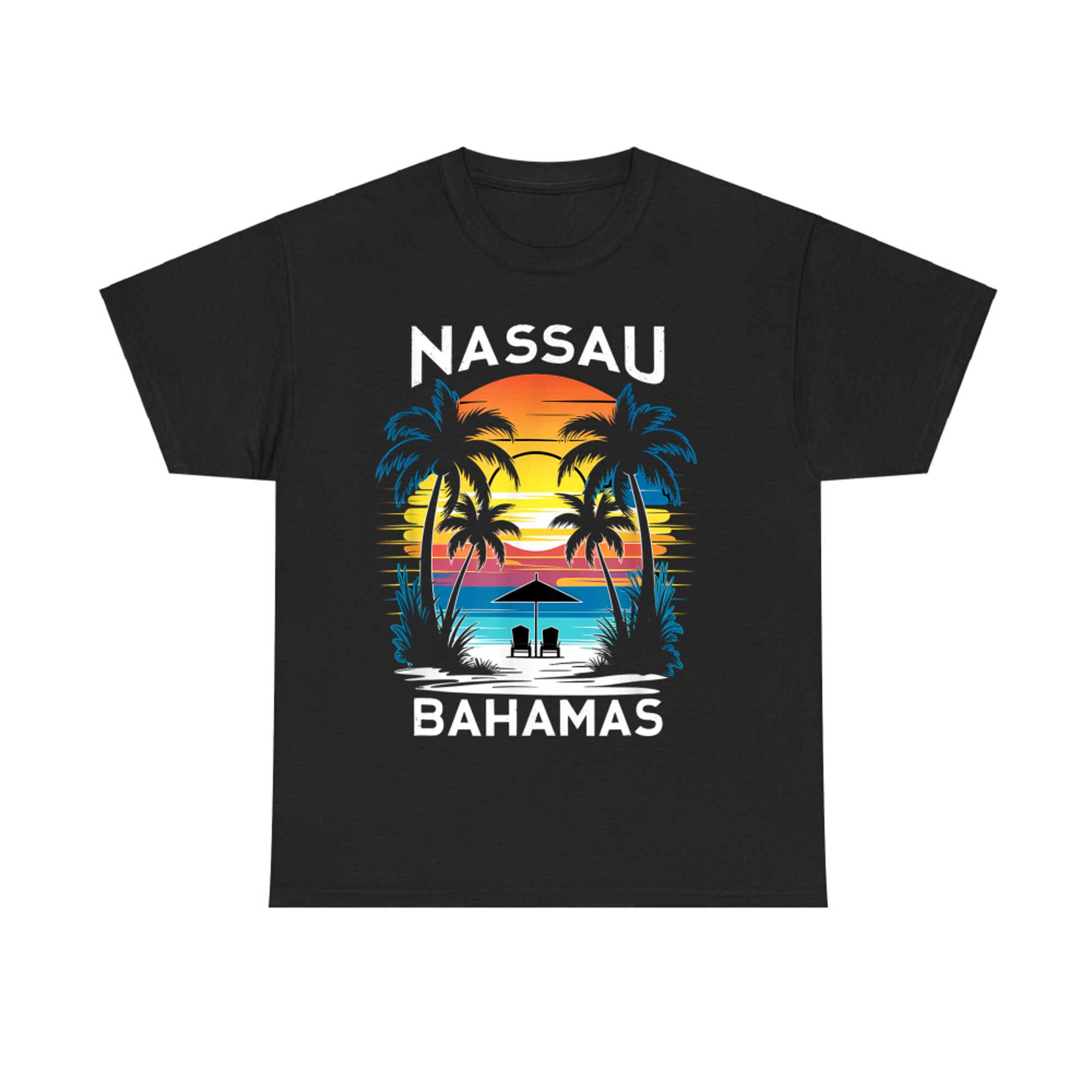Nassau Bahamas Souvenir Retro Tropical Sunset Beach T-Shirt