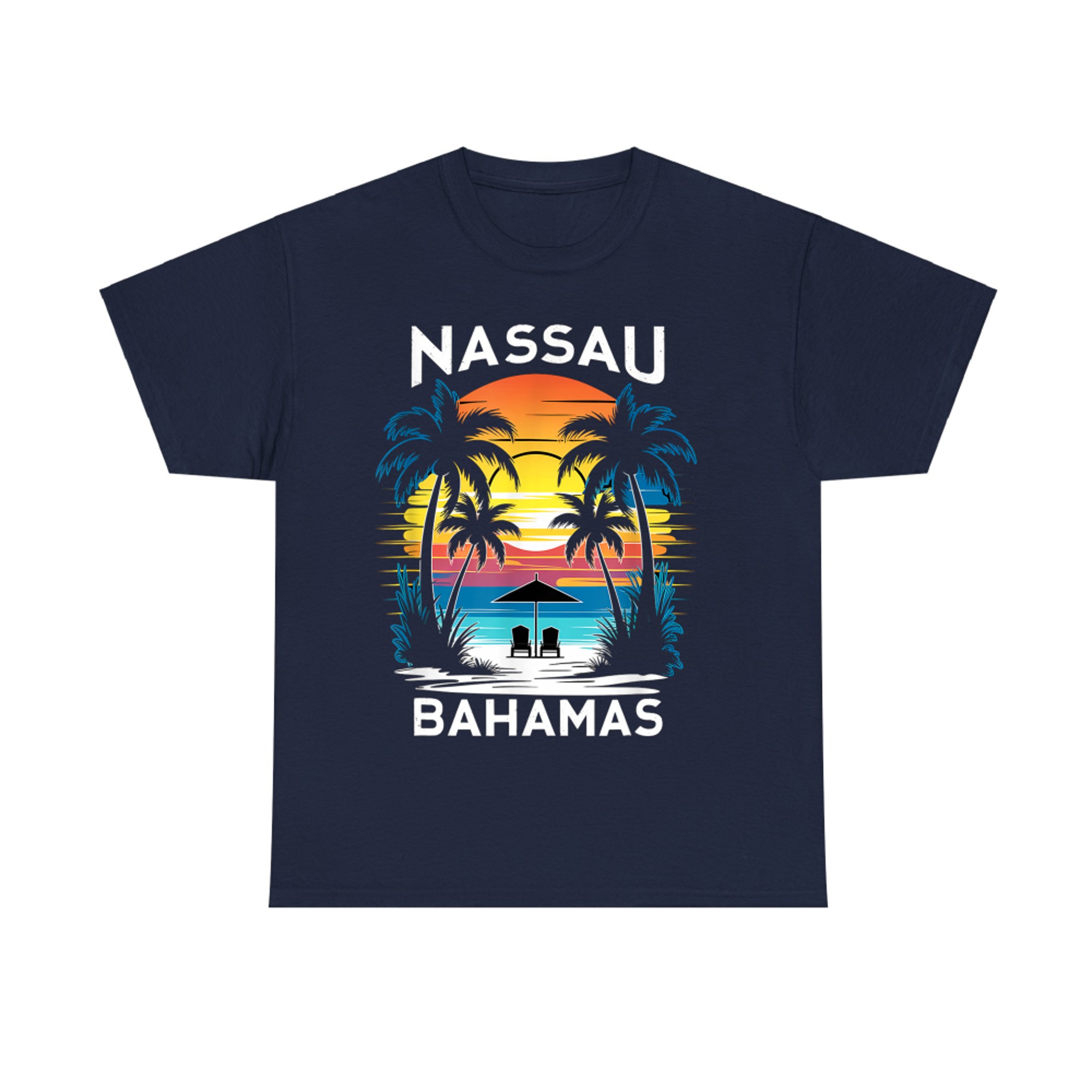 Nassau Bahamas Souvenir Retro Tropical Sunset Beach T-Shirt