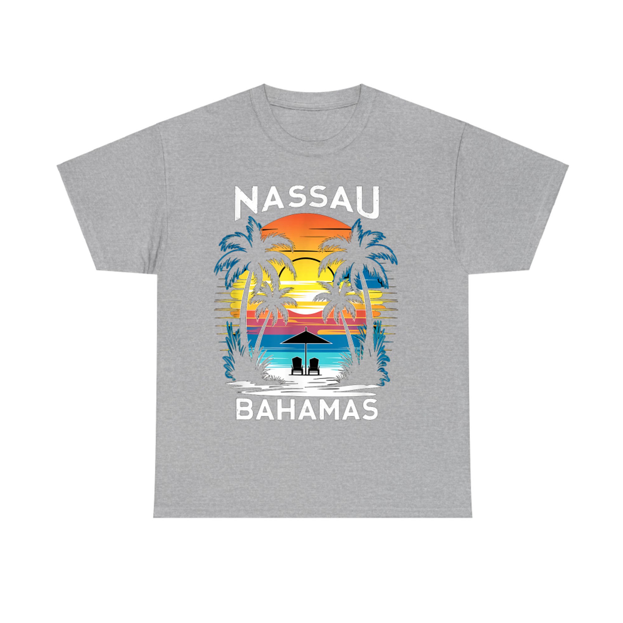Nassau Bahamas Souvenir Retro Tropical Sunset Beach T-Shirt
