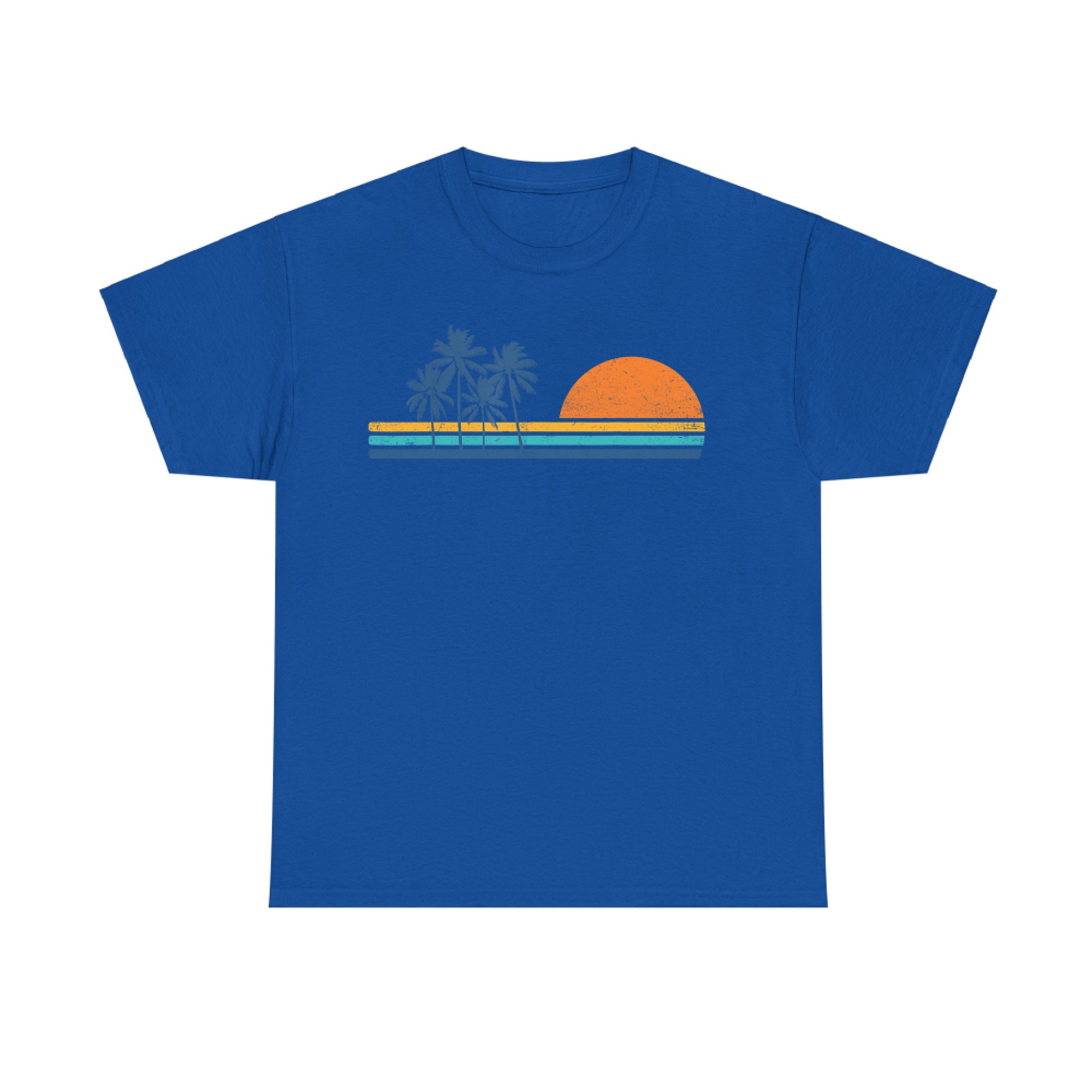 Retro 70s Sunset Palm Trees Vintage Tropical Beach Graphic T-Shirt