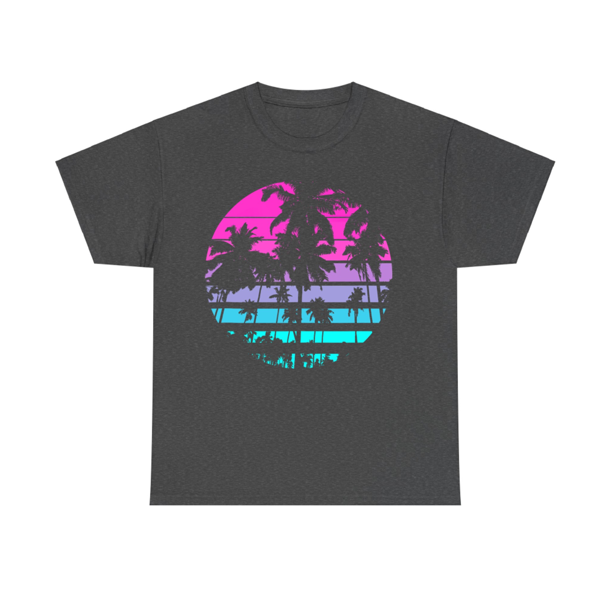 Retro Eighties 80s & 90s Beach Style Design With Palm Trees T-Shirt