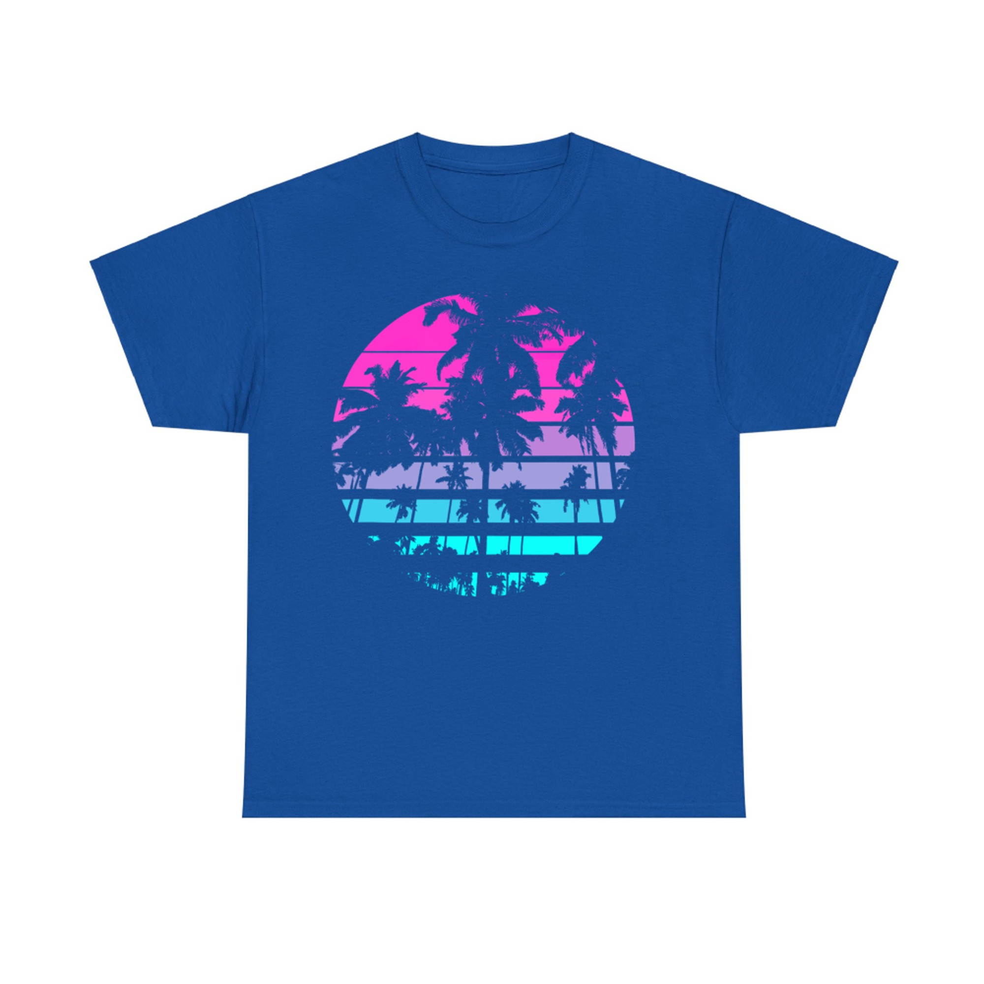 Retro Eighties 80s & 90s Beach Style Design With Palm Trees T-Shirt