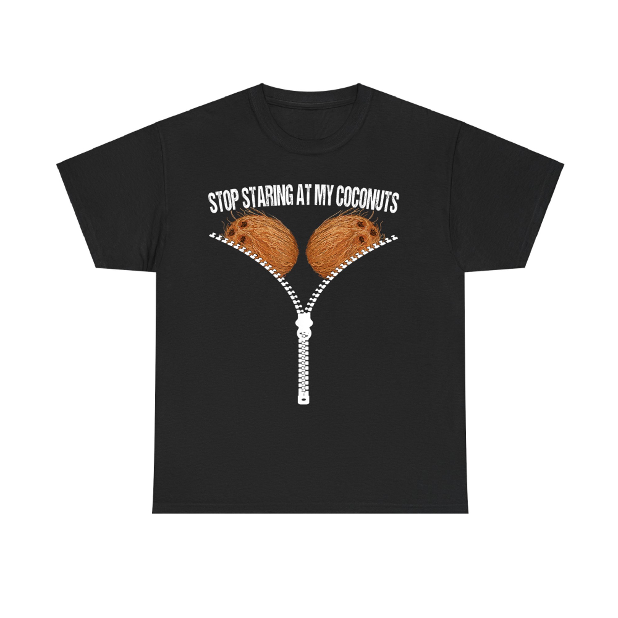 Stop Staring At My Coconuts Beach Summer Coconut Bra Adult T-Shirt