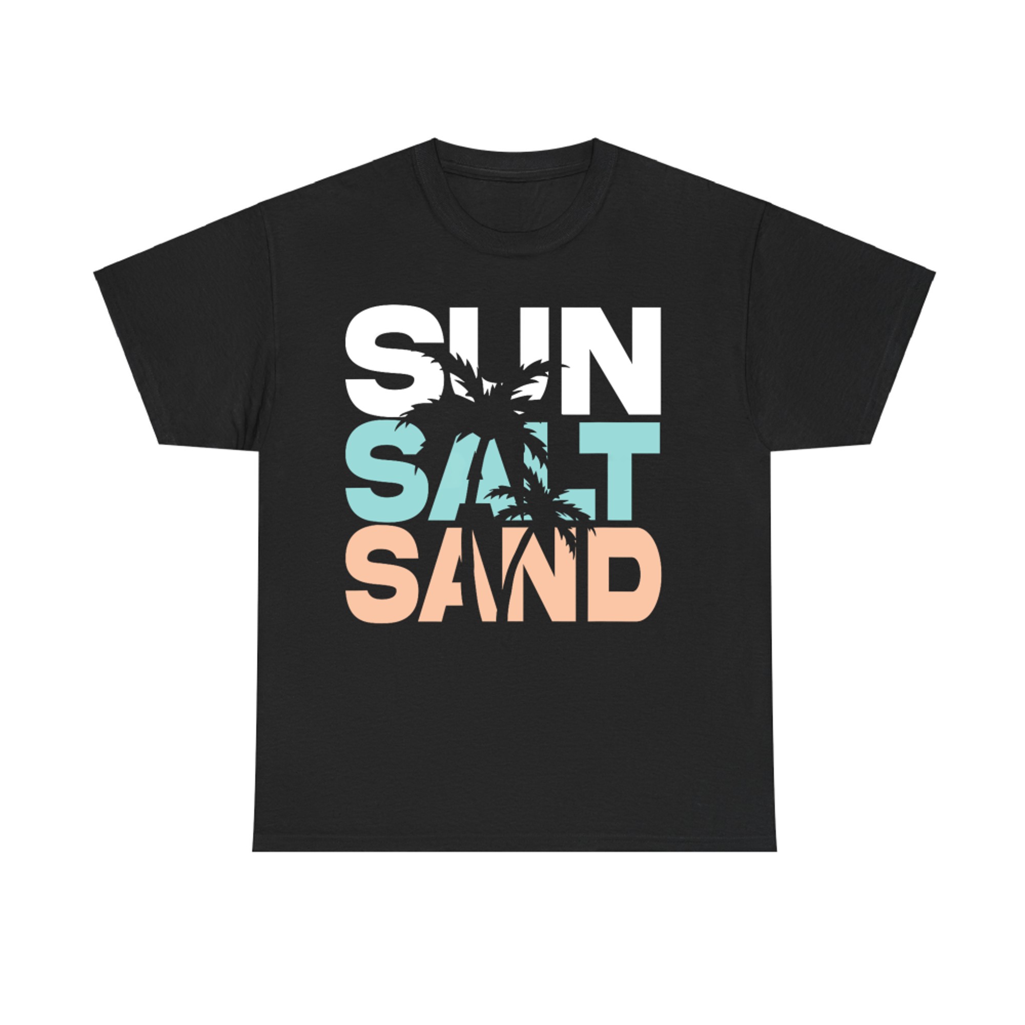 Sun Salt Sand Summer Retro Colorful Happy Holiday Palm Trees T-Shirt