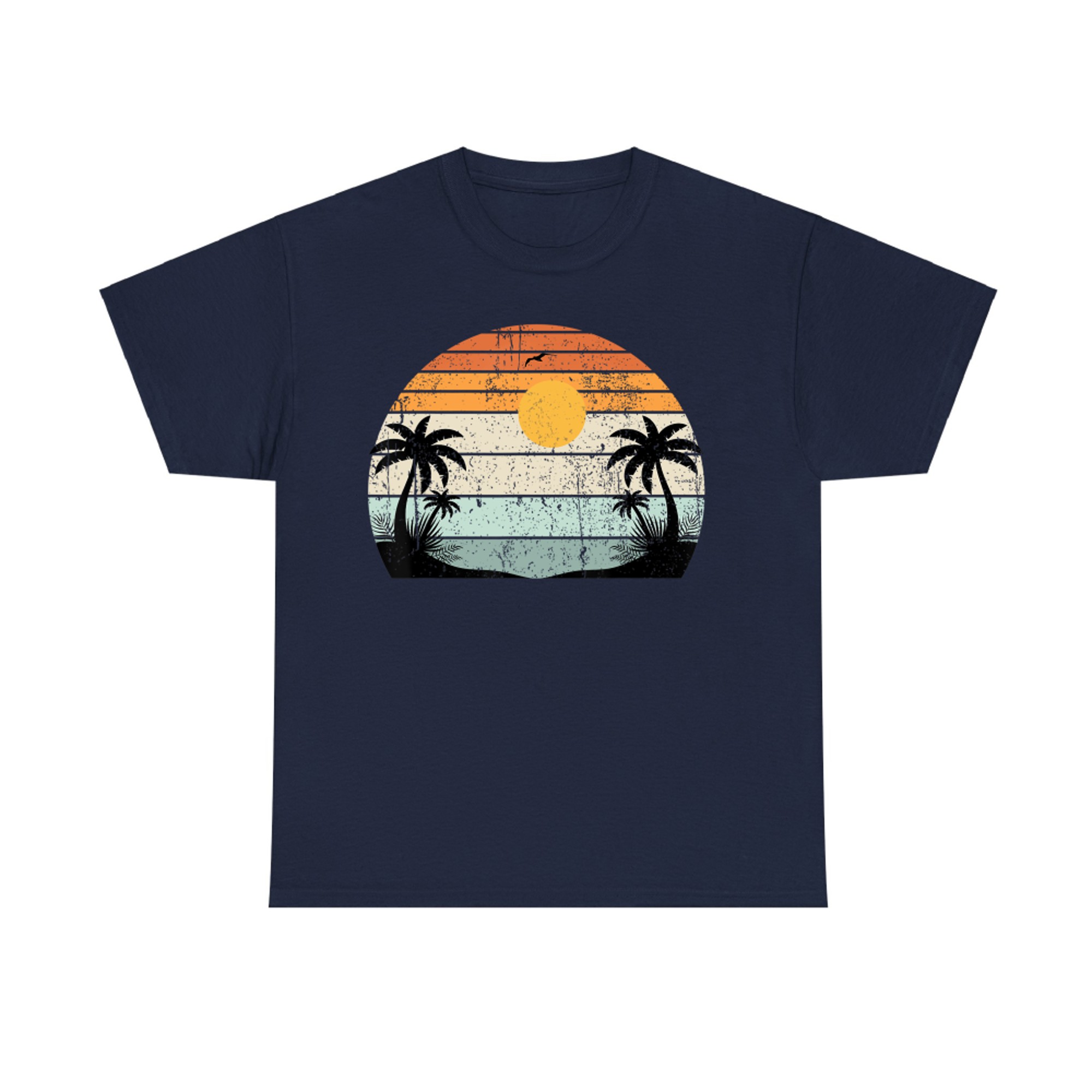 Sunshine Summer Vibes Palm Trees Beach Retro Tropical Summer T-Shirt