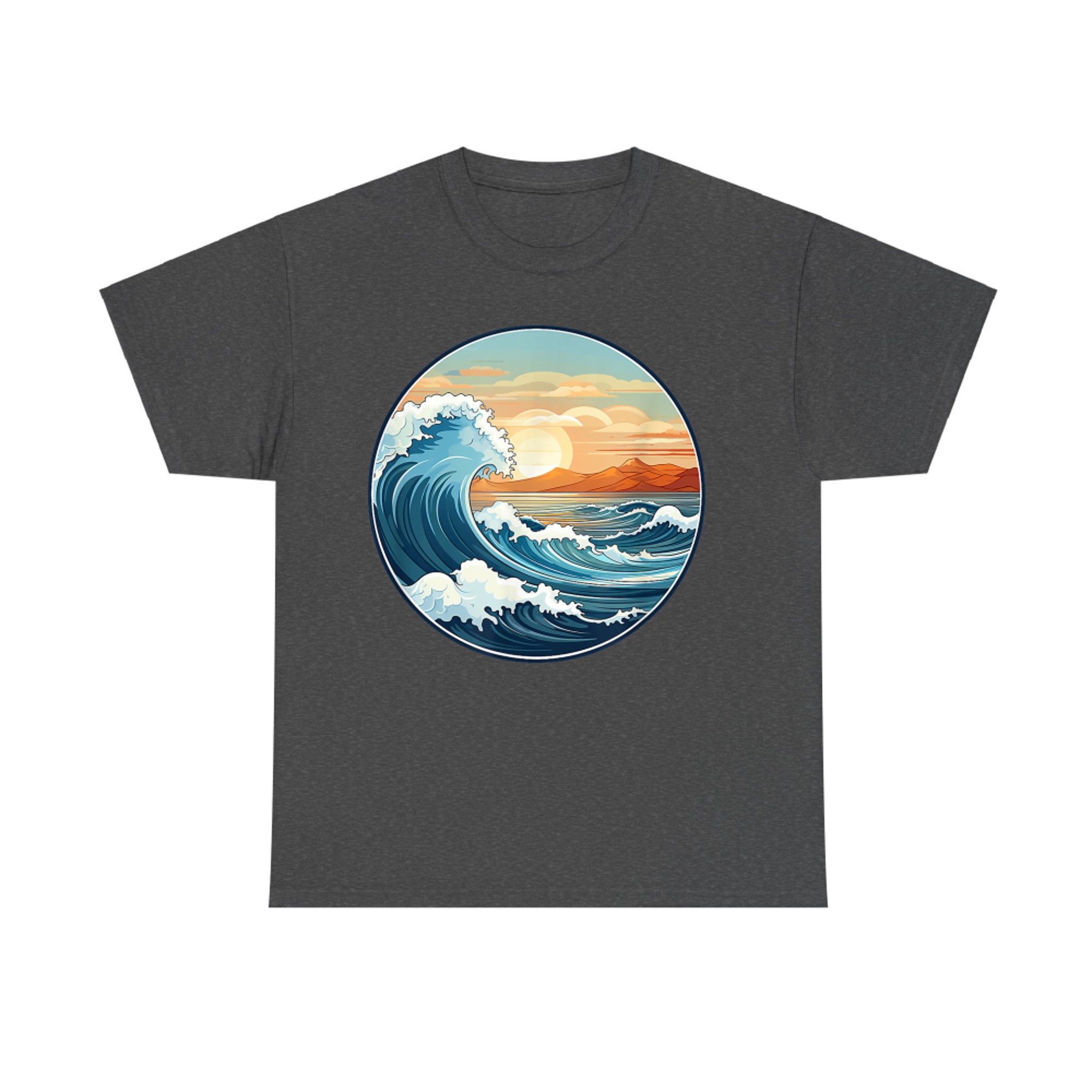 Surf The Wave Japanese Ocean Art Style Summer T-Shirt