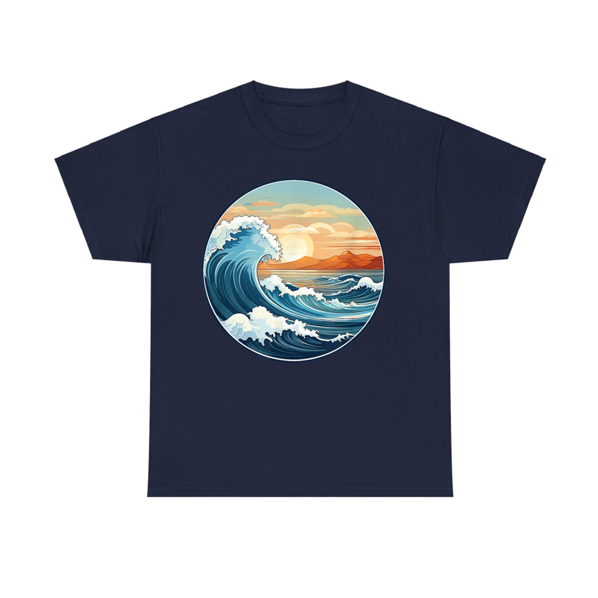 Surf The Wave Japanese Ocean Art Style Summer T-Shirt