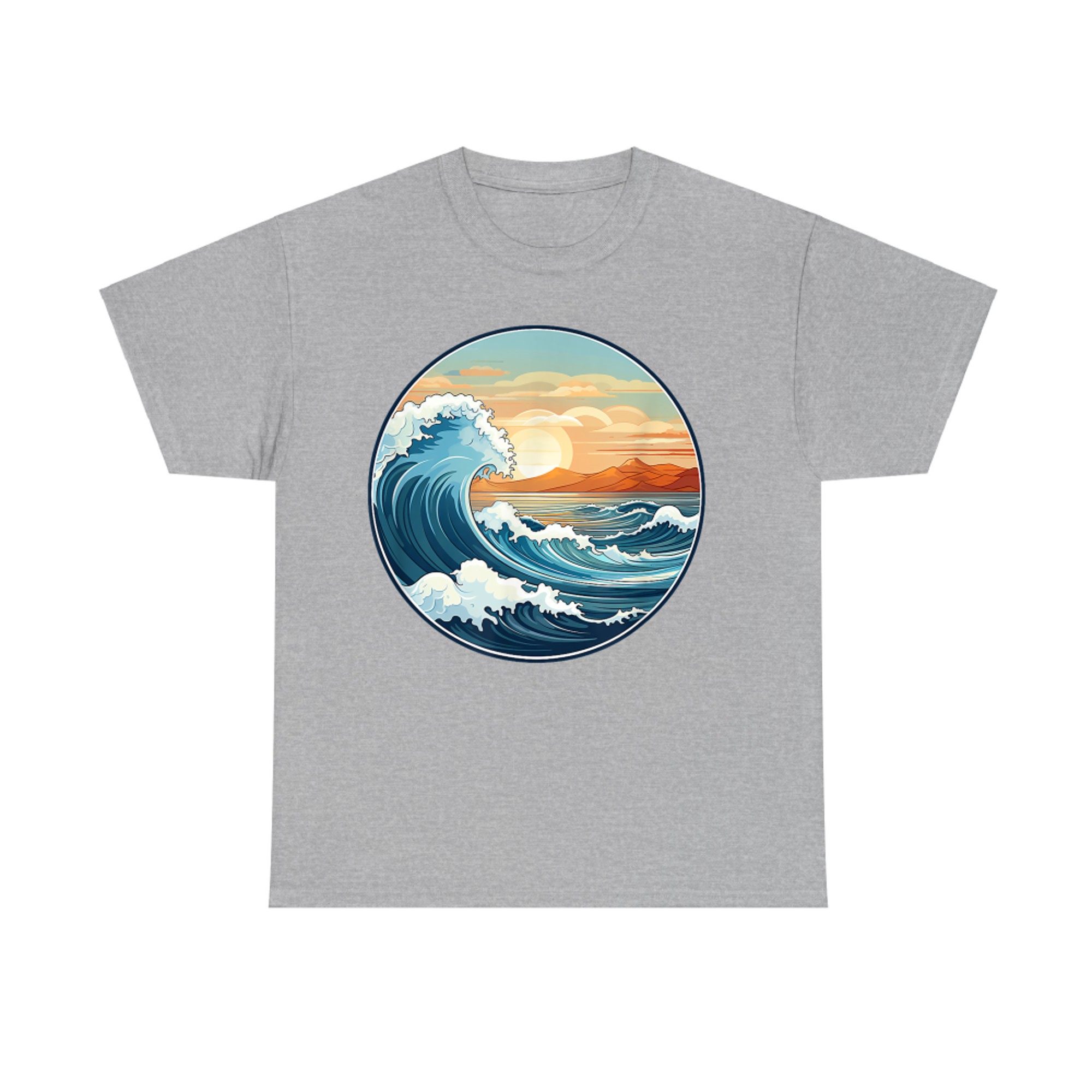 Surf The Wave Japanese Ocean Art Style Summer T-Shirt