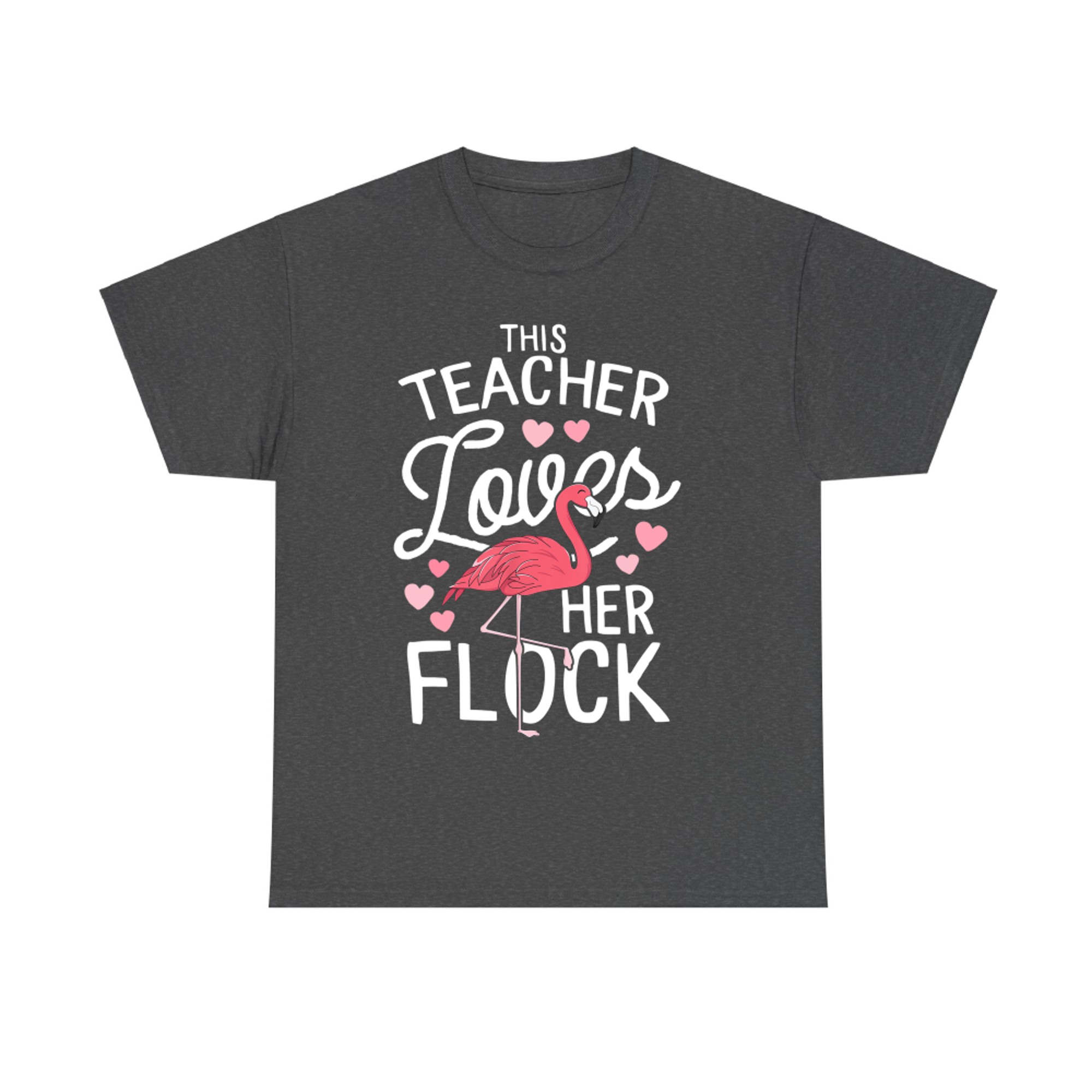 This Teacher Loves Her Flock Flamingo Teacher Class Gift T-Shirt