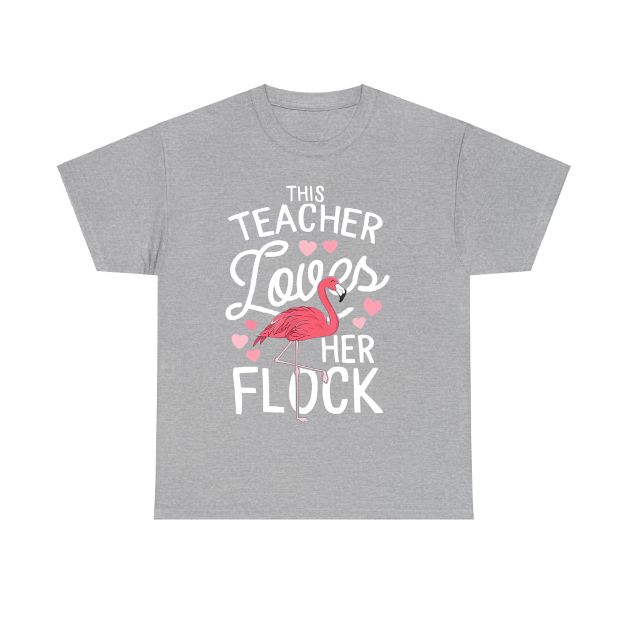 This Teacher Loves Her Flock Flamingo Teacher Class Gift T-Shirt