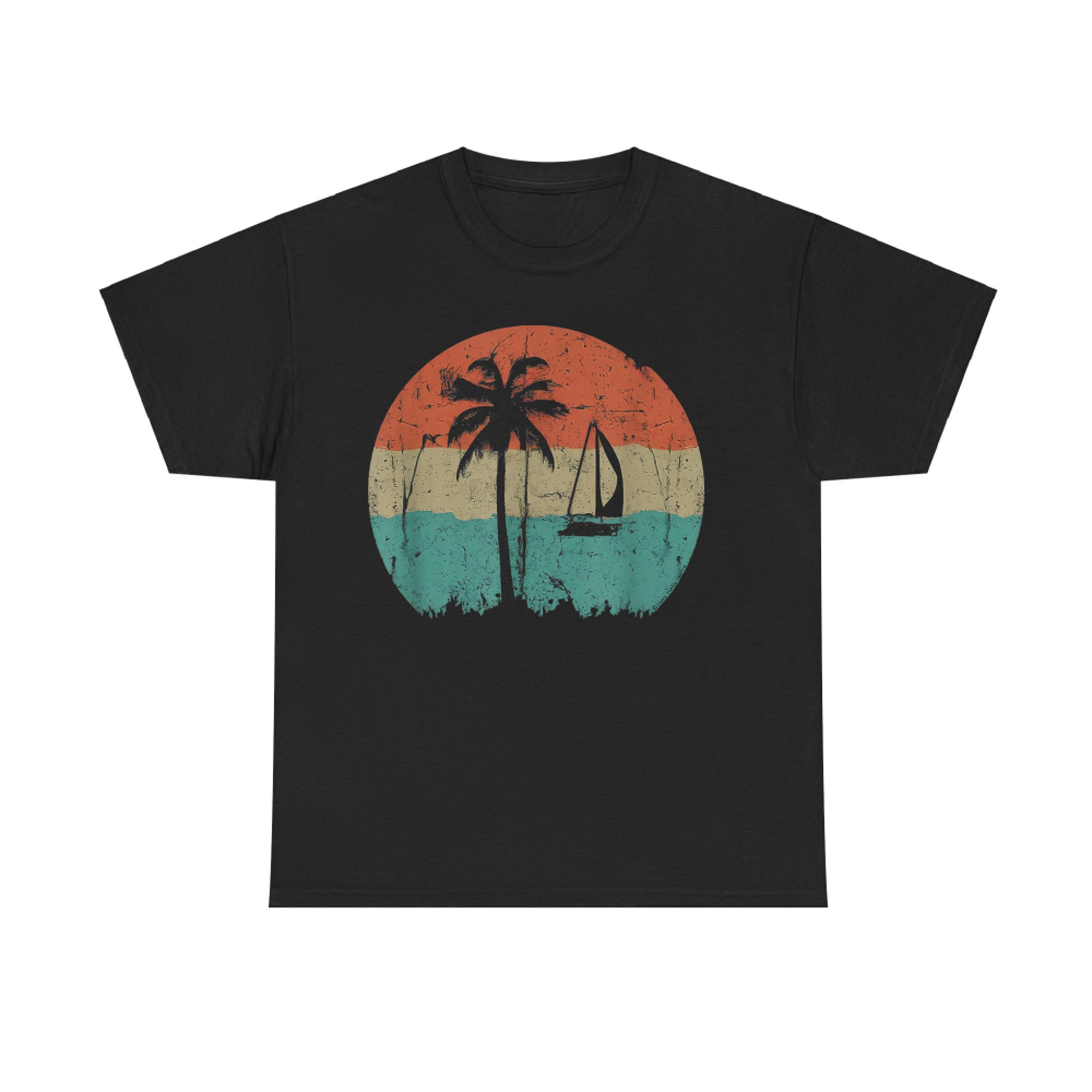 Tropical Beach Palm Trees Vintage Retro Style 70s 80s T-Shirt