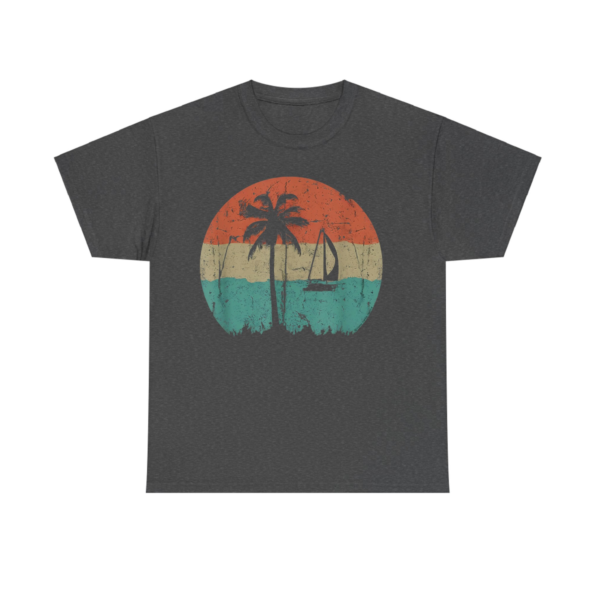 Tropical Beach Palm Trees Vintage Retro Style 70s 80s T-Shirt