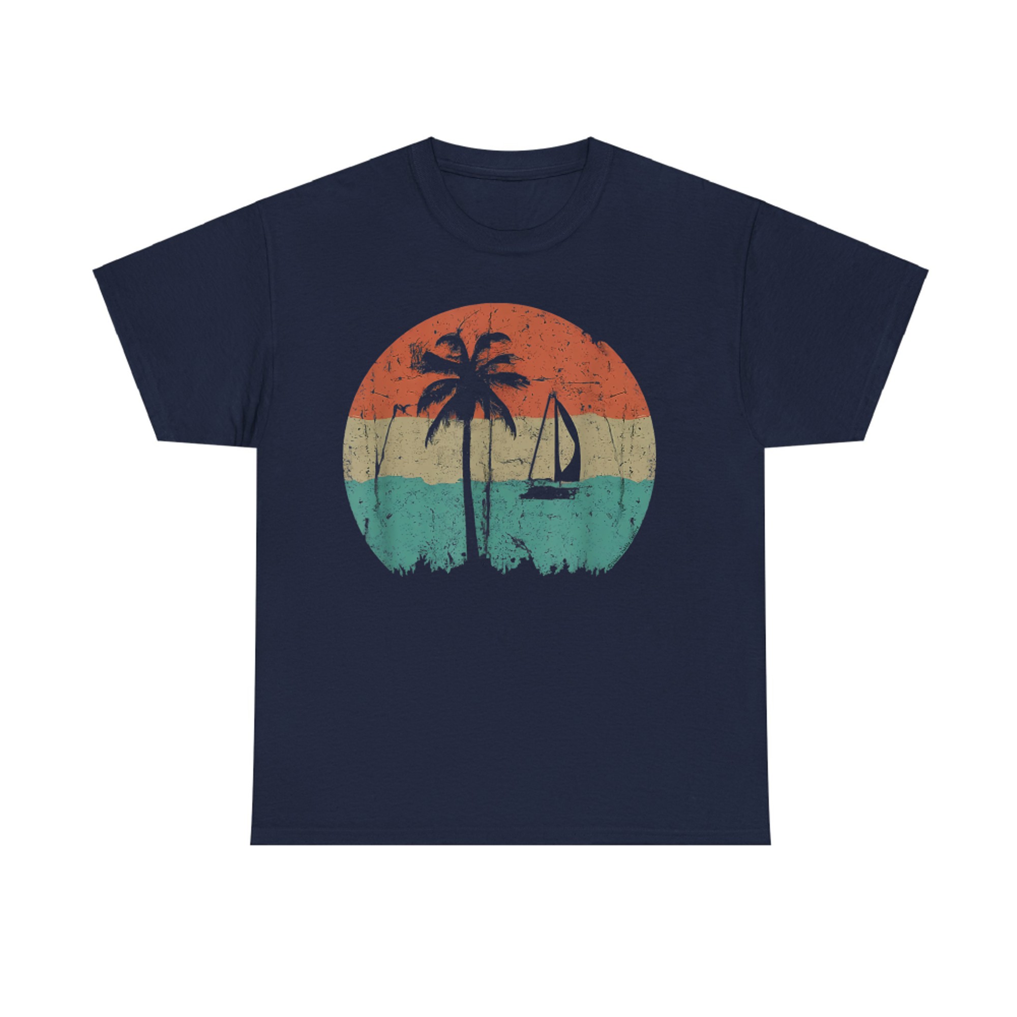 Tropical Beach Palm Trees Vintage Retro Style 70s 80s T-Shirt