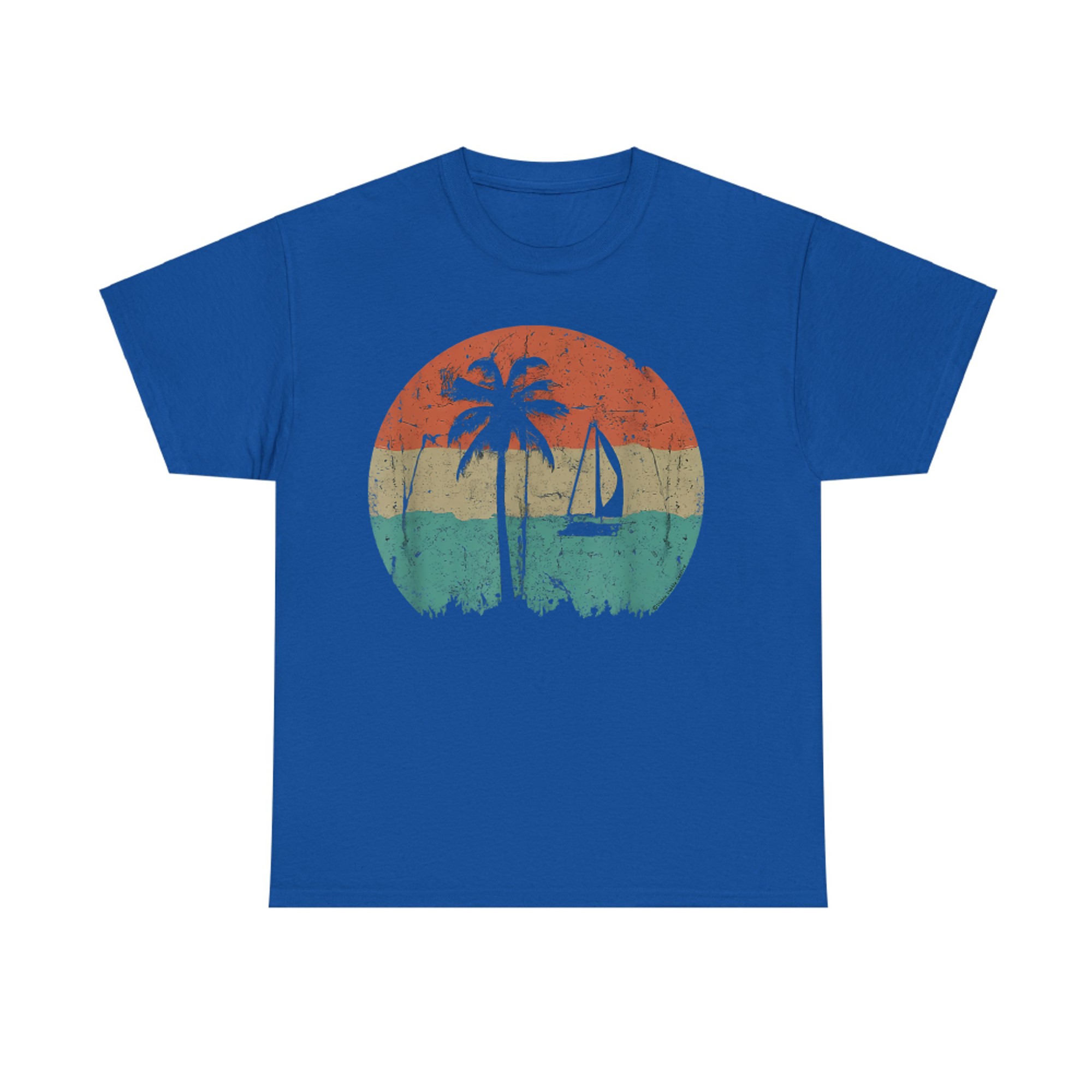Tropical Beach Palm Trees Vintage Retro Style 70s 80s T-Shirt