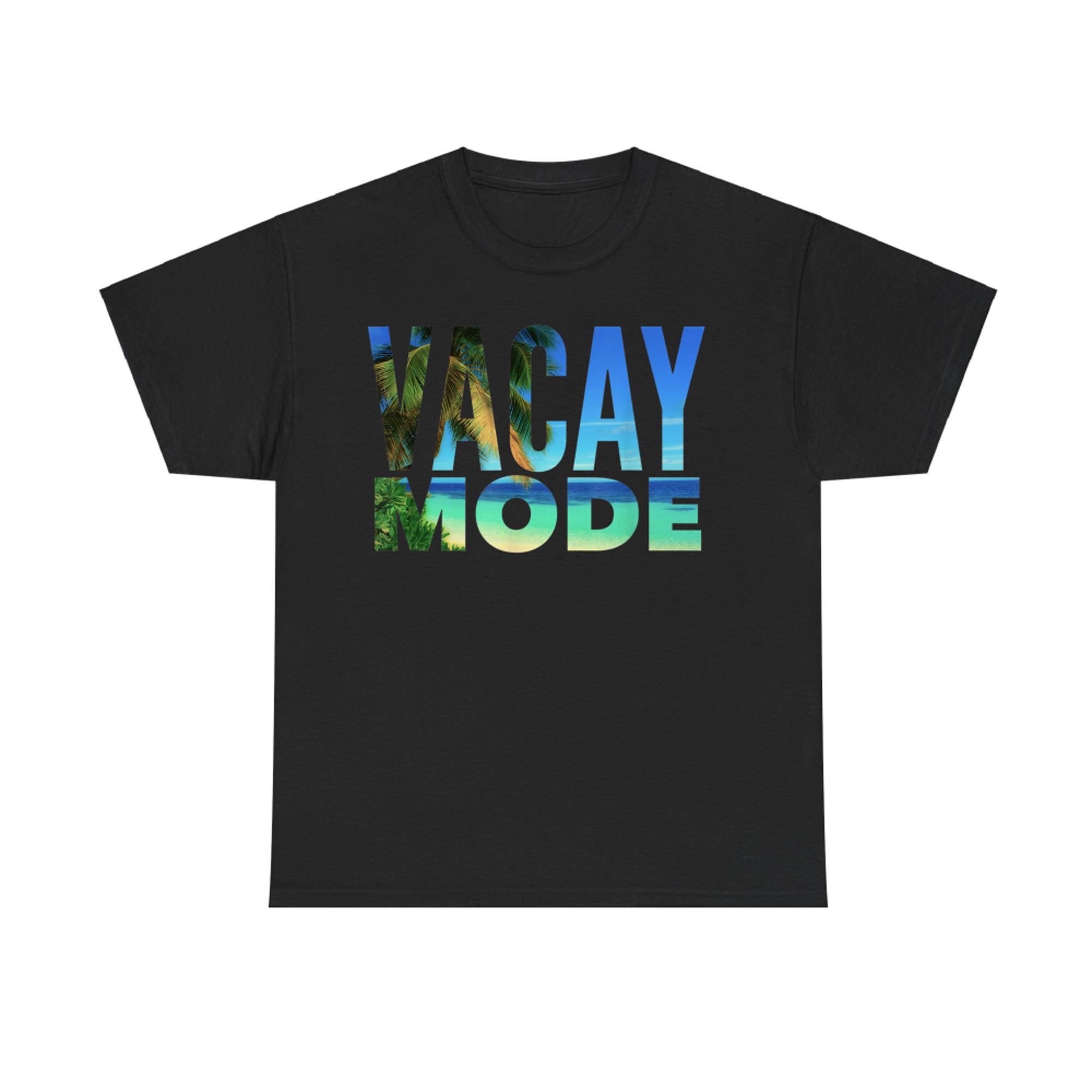Vacay Mode Summer Vacation Tropical Beach Palm Trees & Ocean T-Shirt
